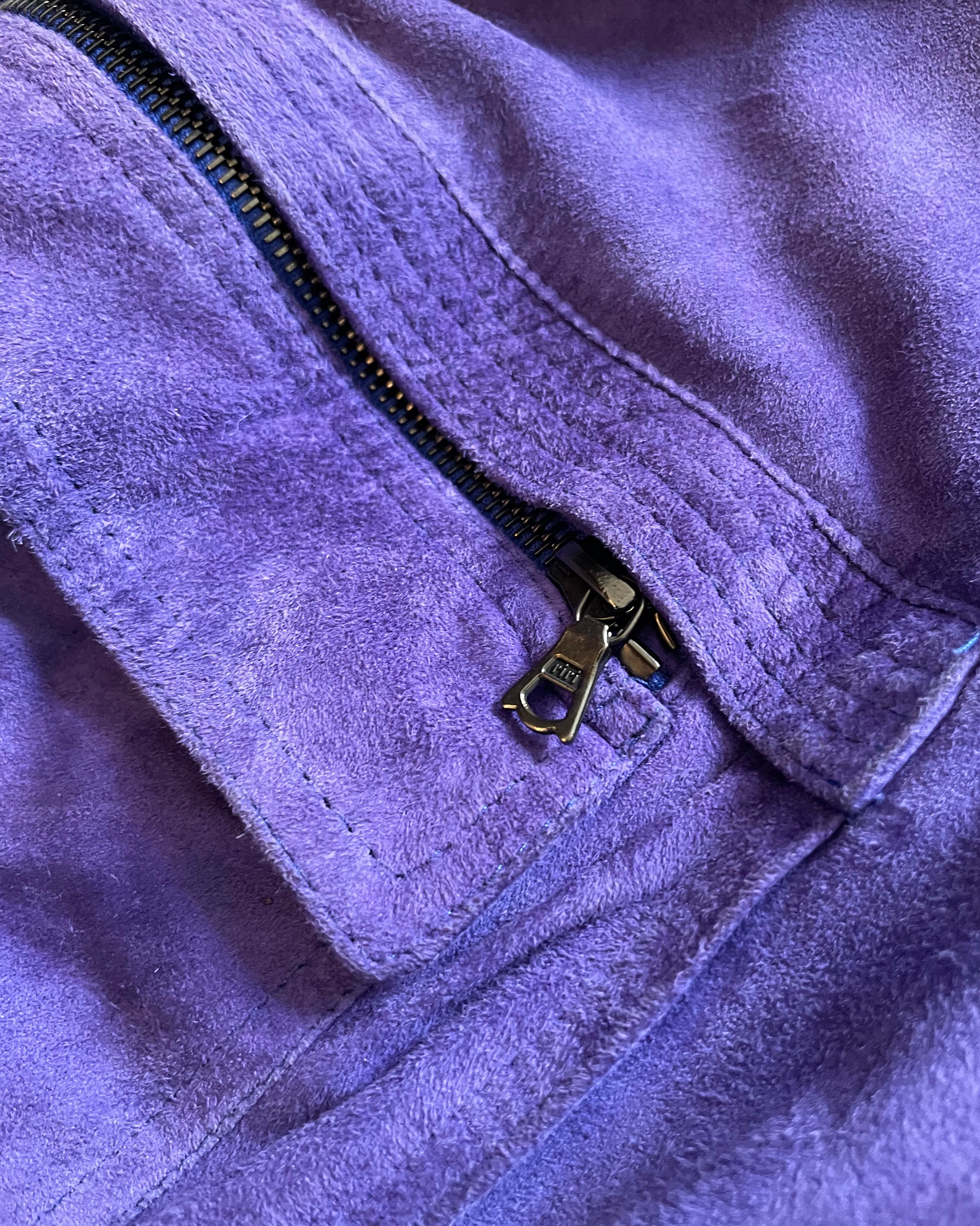 80s ヴェルサーチ カーゴ パープル シープスキン ボンバー (M)