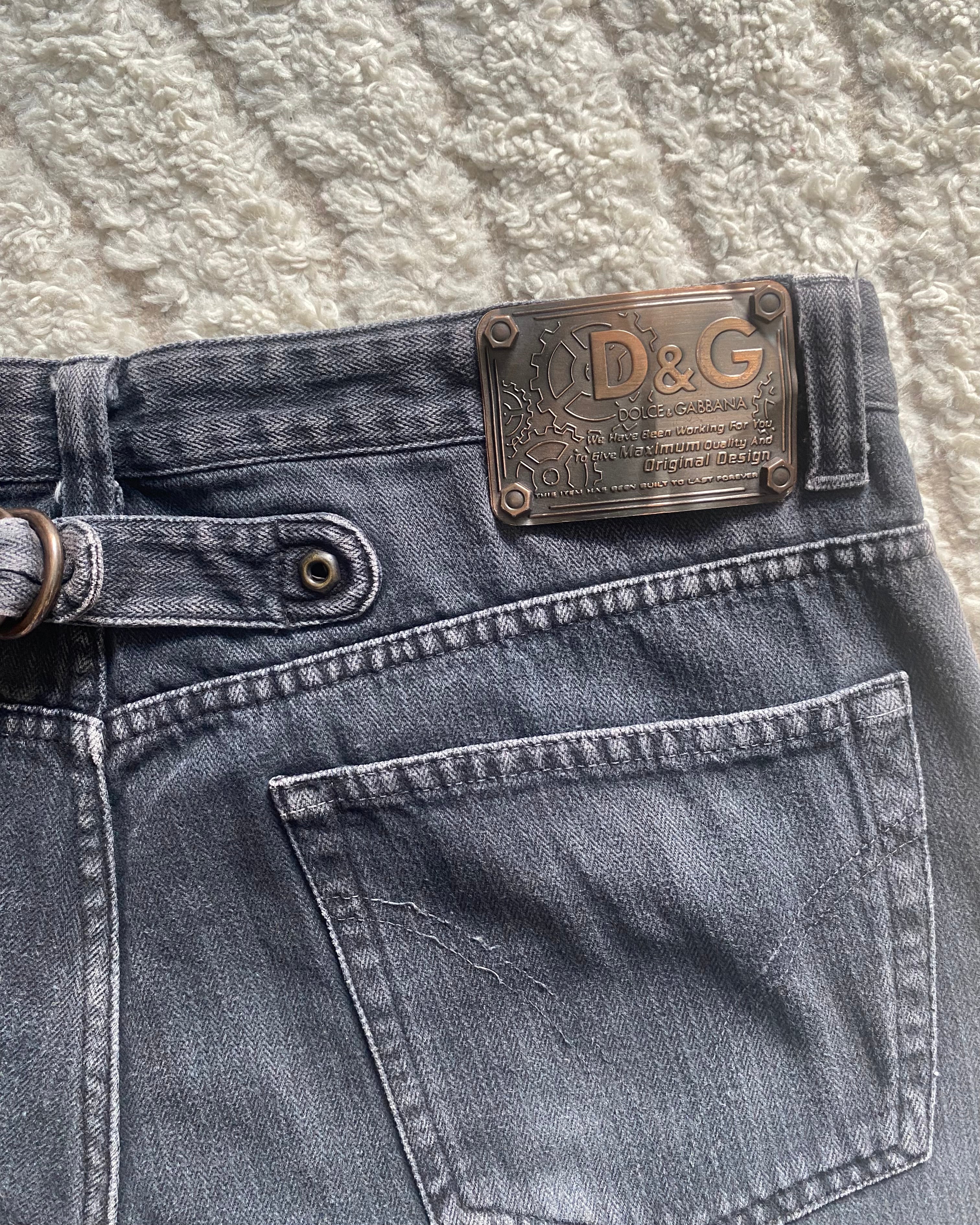 00s ドルチェ＆ガッバーナ ダークグレー ジーンズ (L)