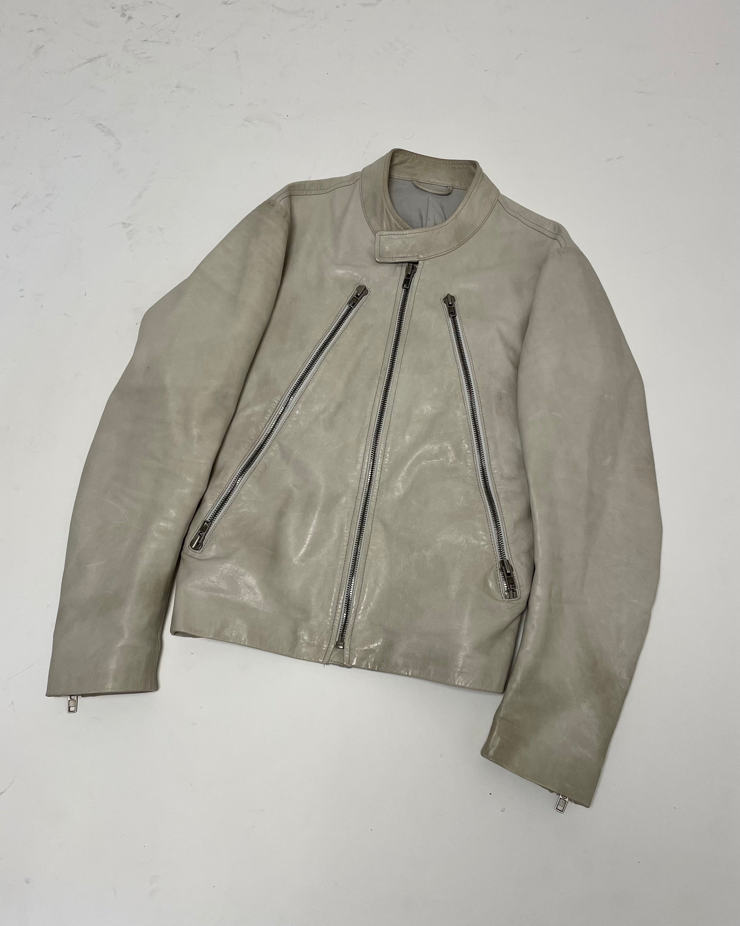 SS2009 Maison Martin Margiela 5 Zip Leather Jacket (M)