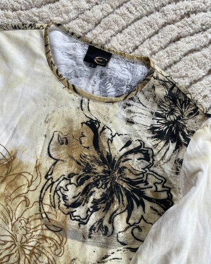 2000s Roberto Cavalli Chinese inked floral Top (S)