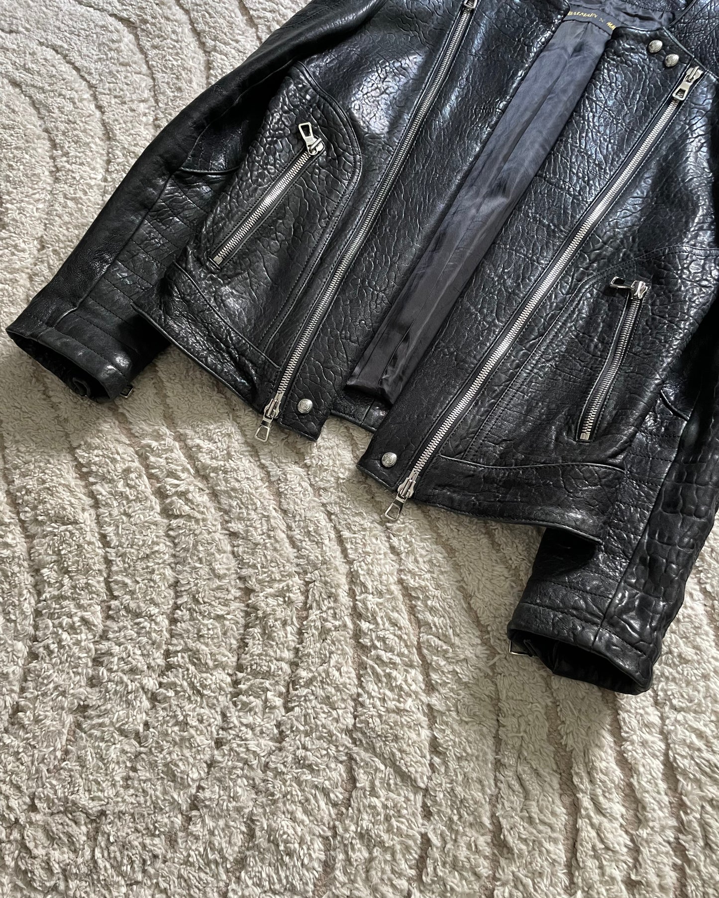 Balmain X H&M Biker Leather Jacket (M)