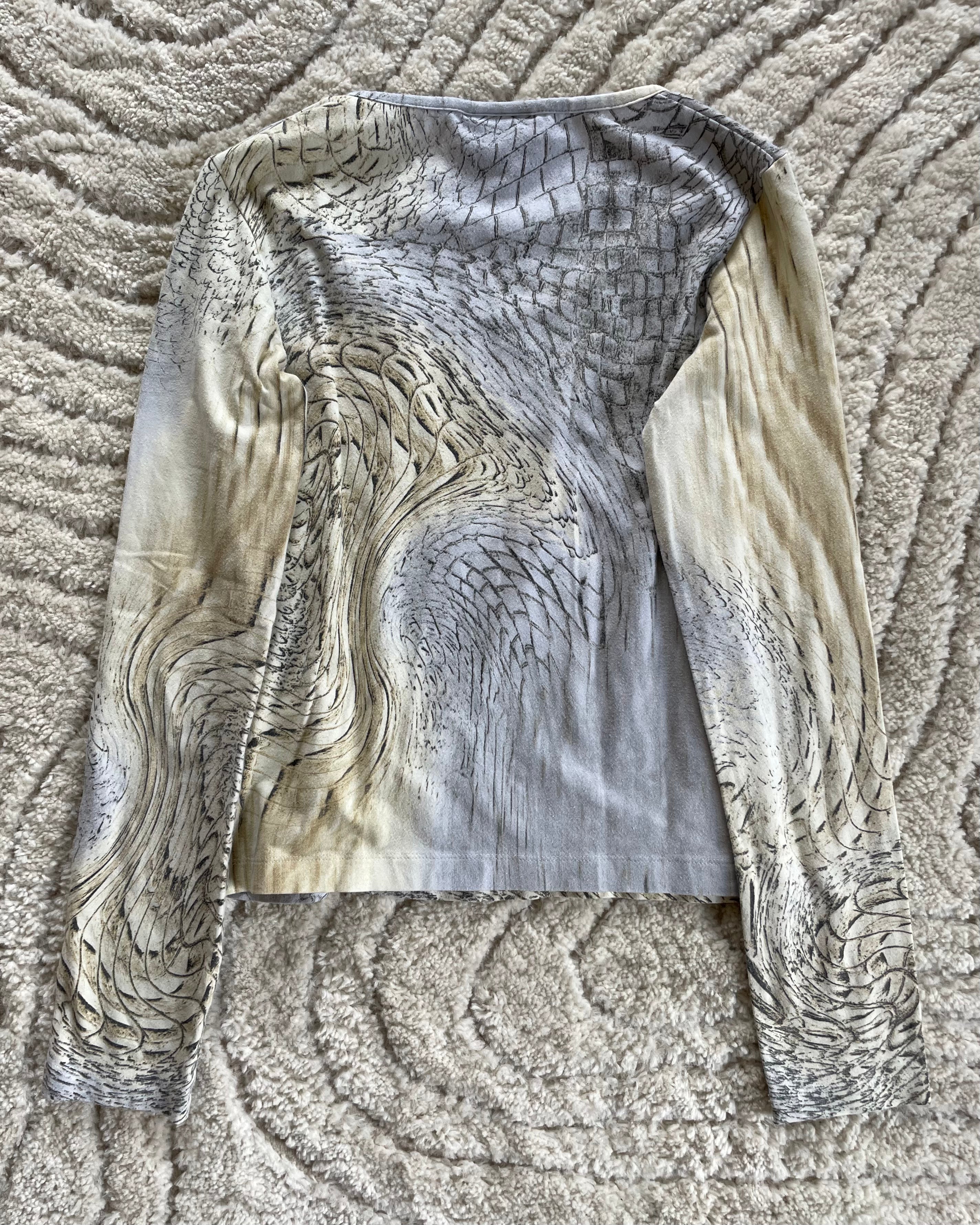 00s Roberto Cavalli クロコダイル ハルシネーション トップ (XS)