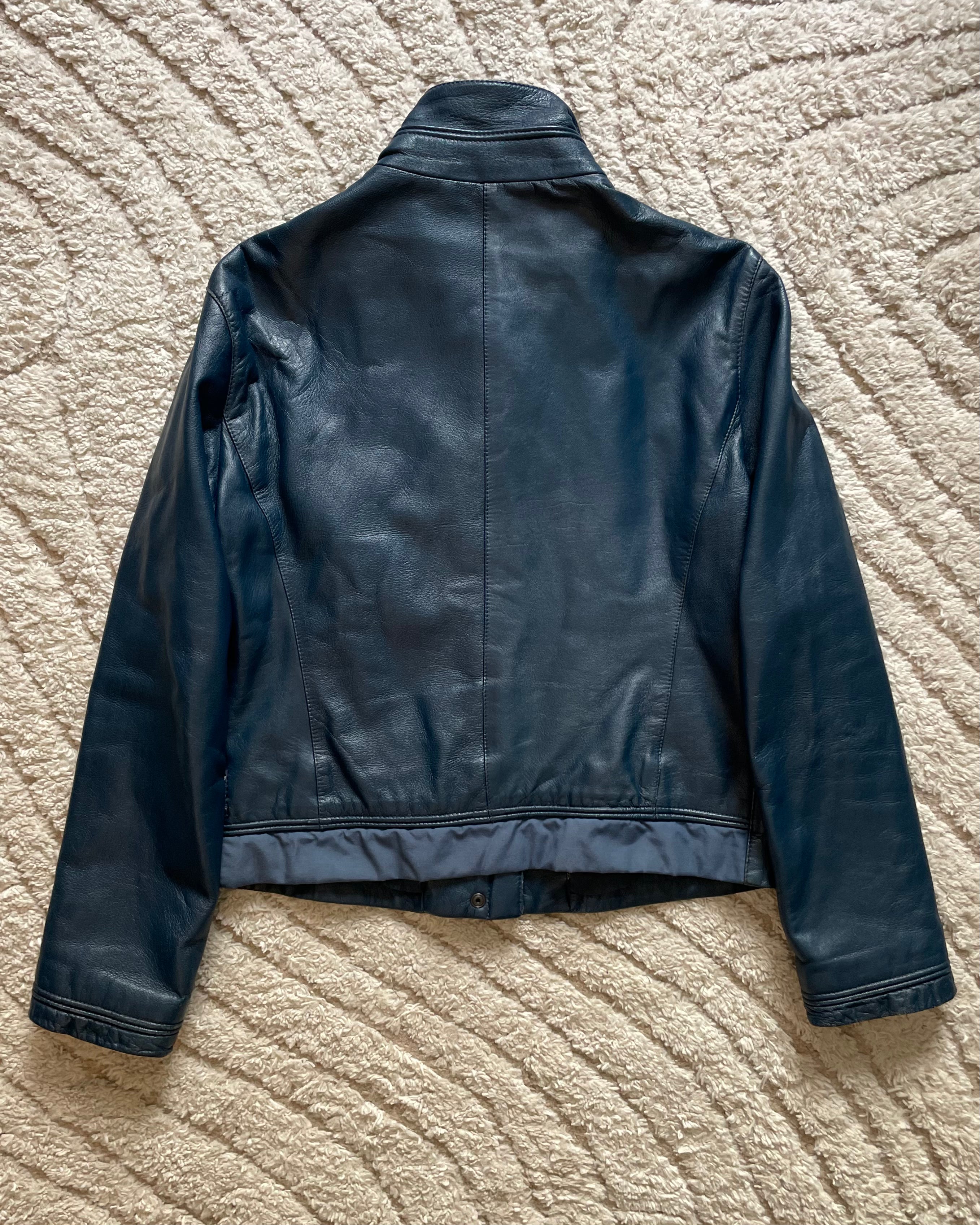 1980年代 アルマーニ ディープオーシャン レザージャケット (S)