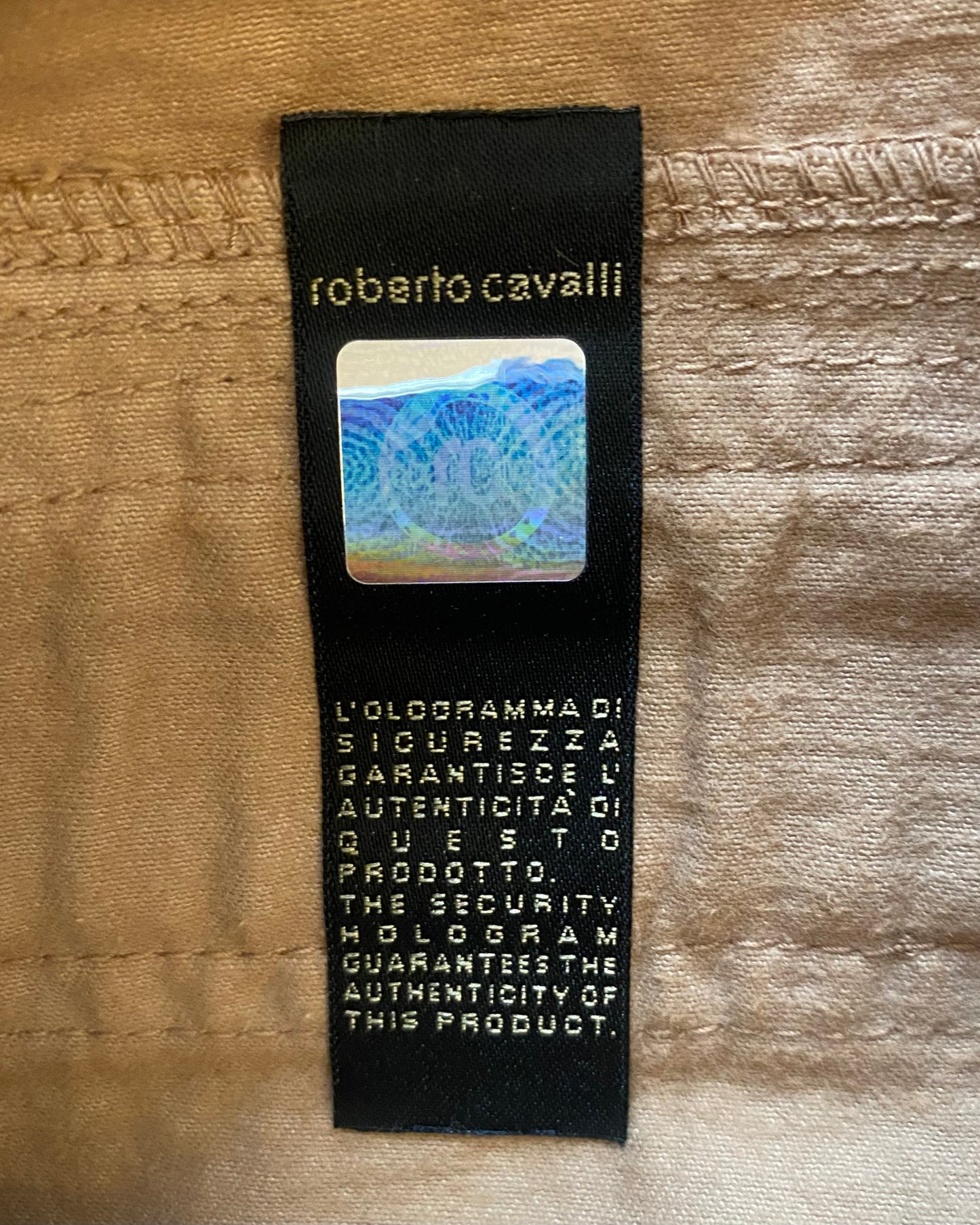 SS2005 Cavalli 几何拉链口袋长裤 (XS)