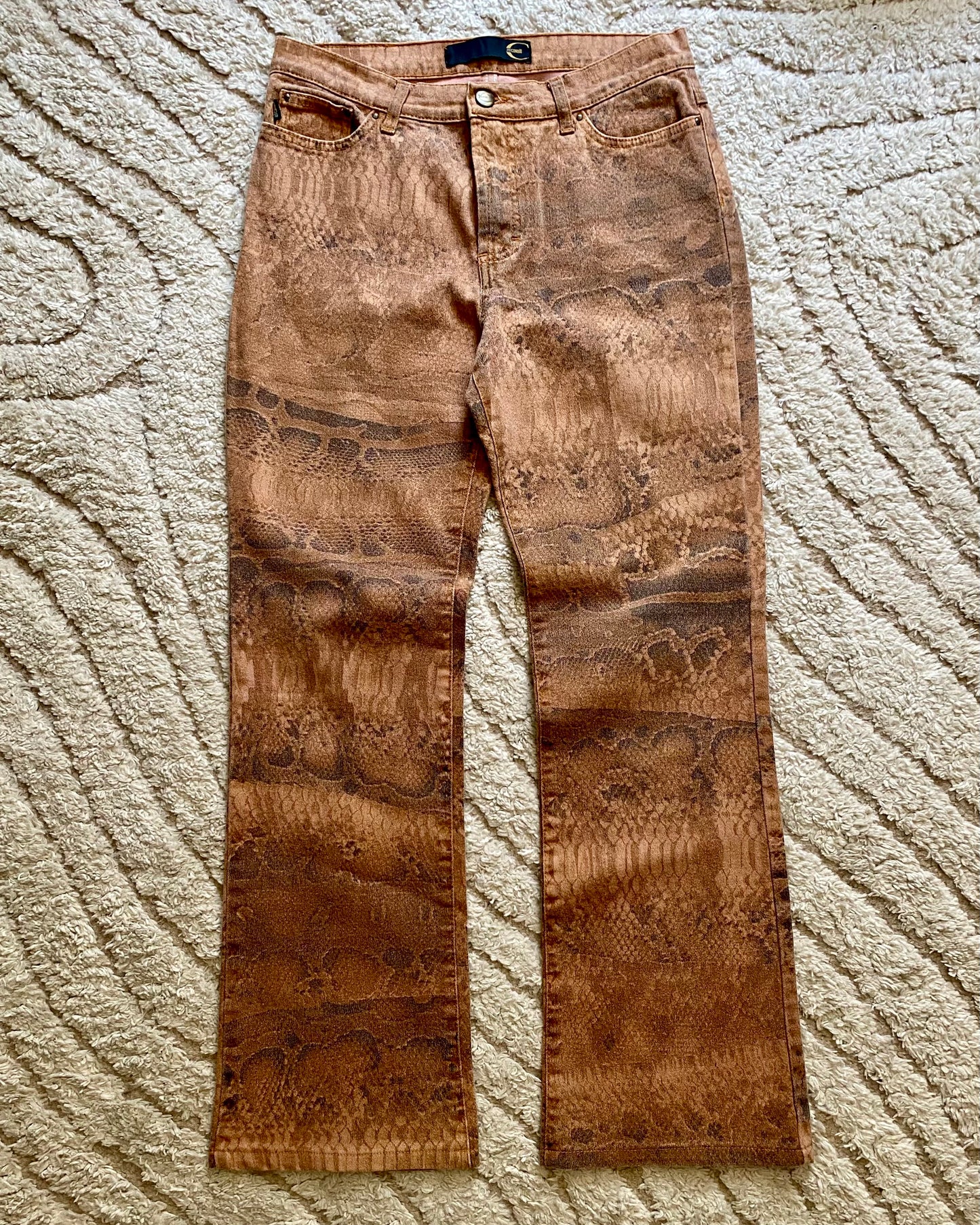 00s Cavalli Anaconda Print Pants (XS)