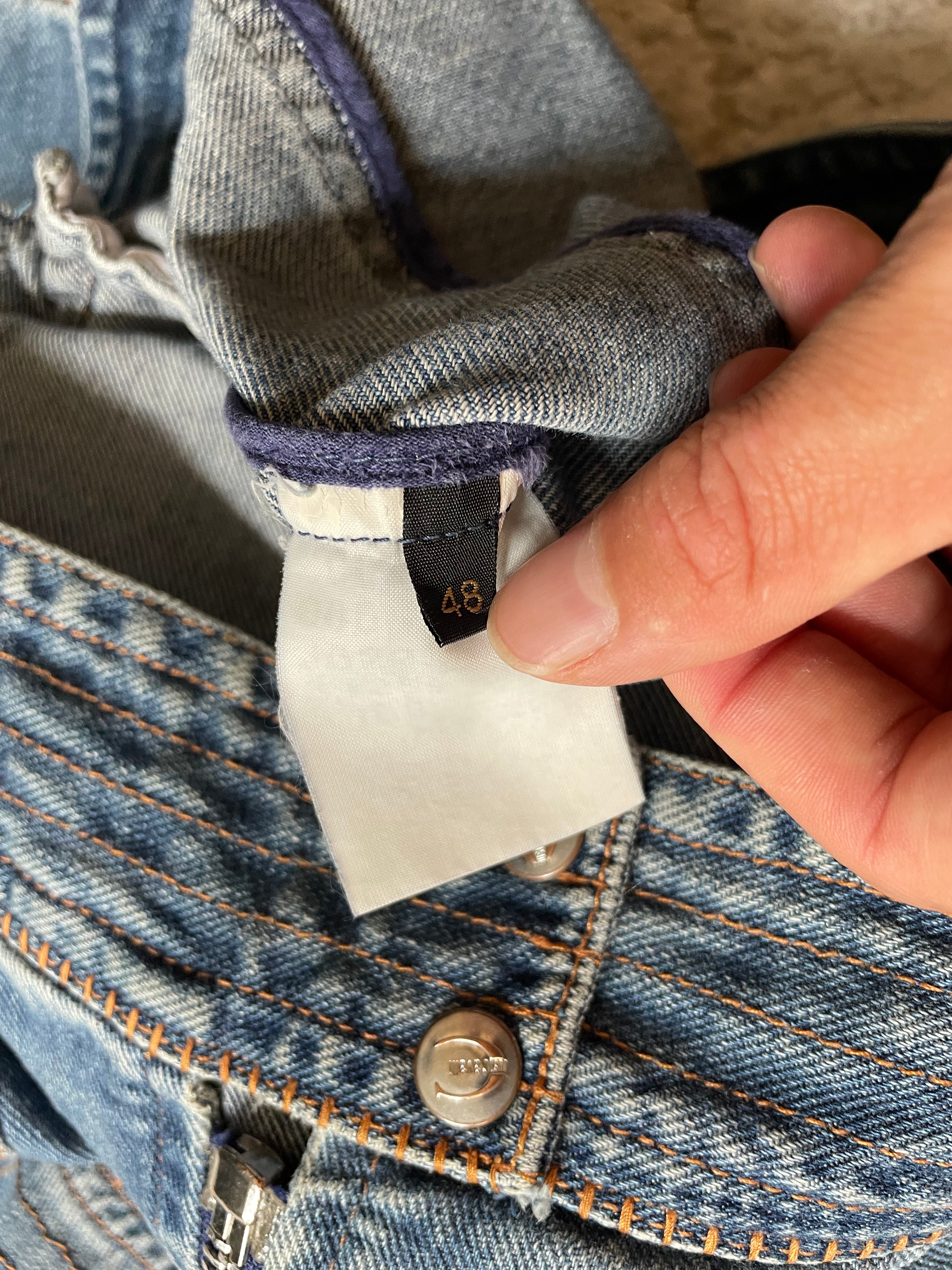 2000s Cavalli Biker Denim Jacket (M)