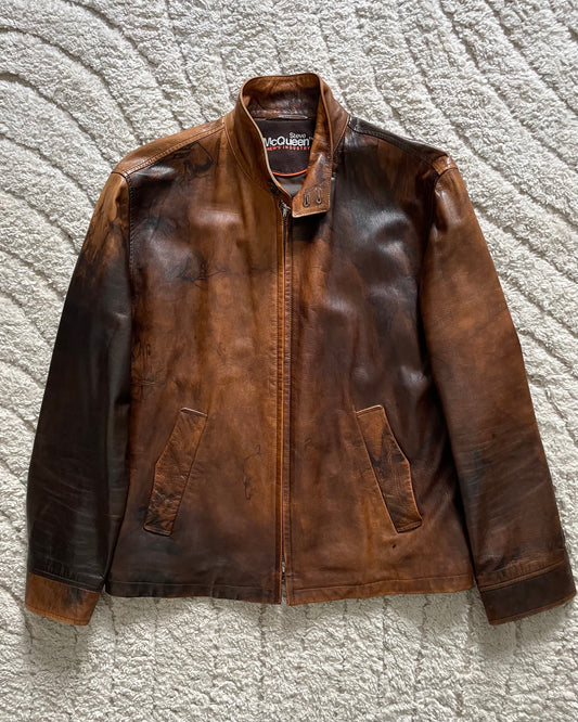 2000s Steve McQueen G-NEW’S INDUSTRY Biker Leather Jacket (S)