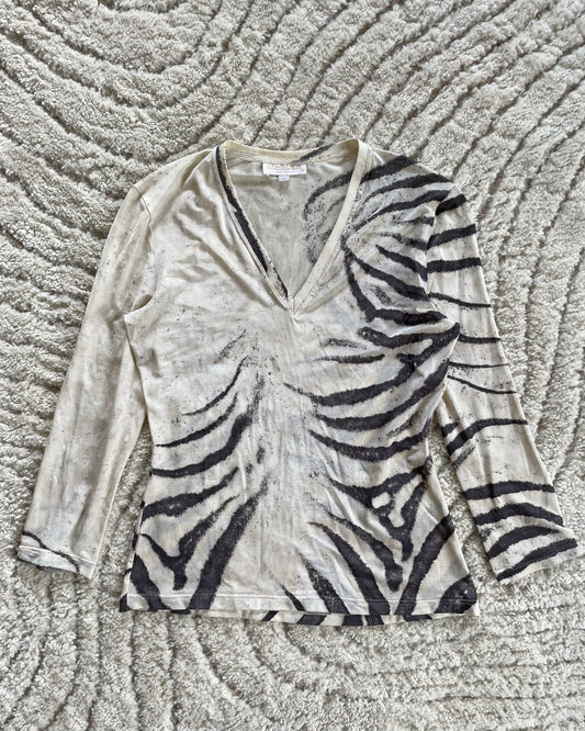 1990s Roberto Cavalli Zebra Mesh Top (XS)