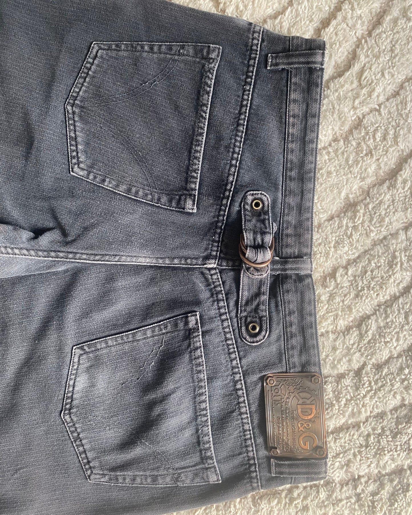 00s Dolce & Gabbana Dark Grey Jeans (L)