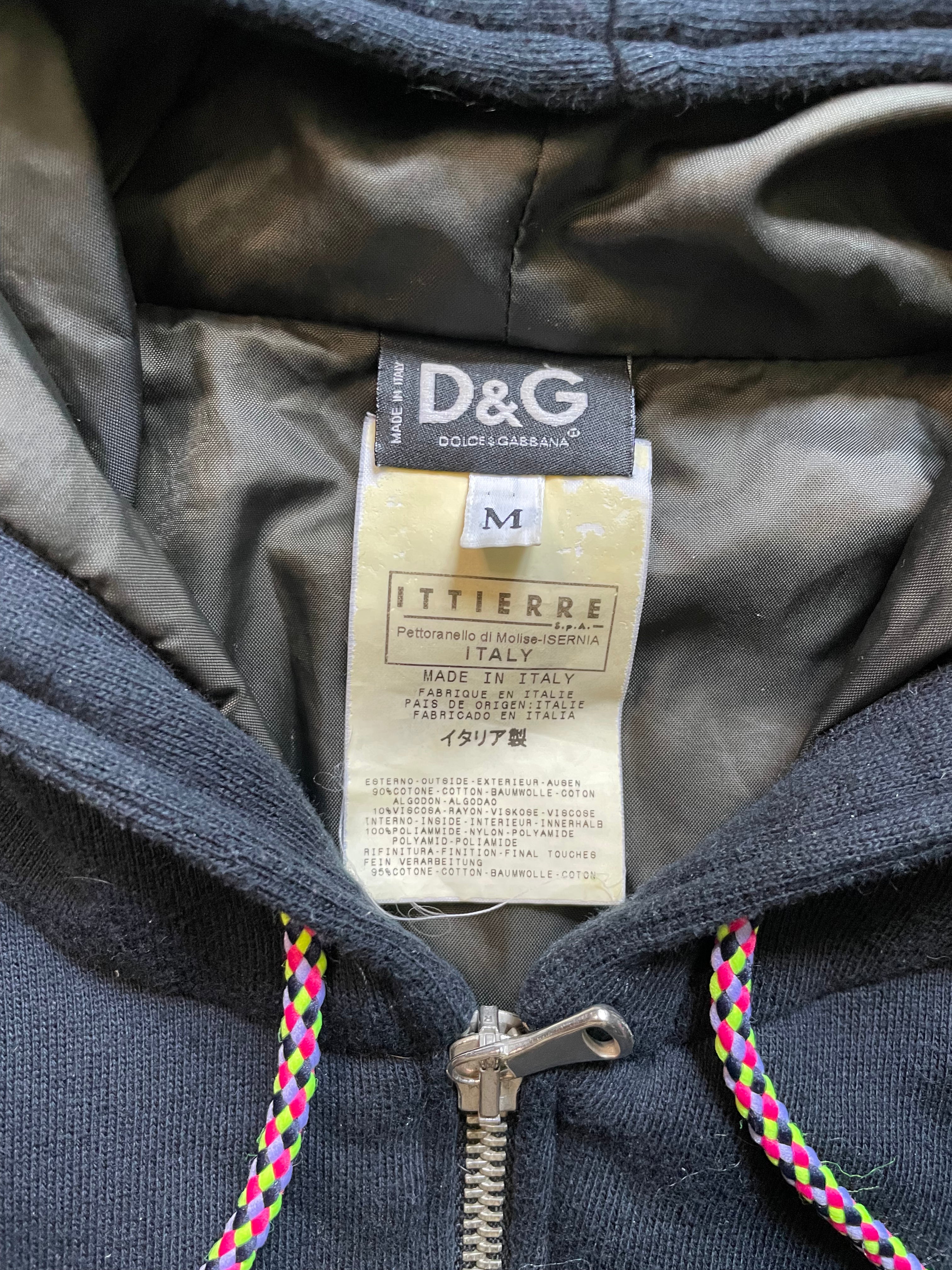 AW2003 Dolce & Gabbana  Multi-Zip Navy Hoodie (M)