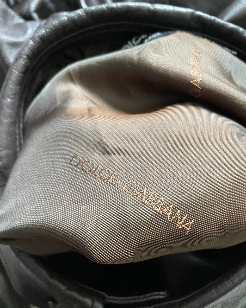 00年代 ドルチェ＆ガッバーナ ライトレザー ボンバージャケット (L)