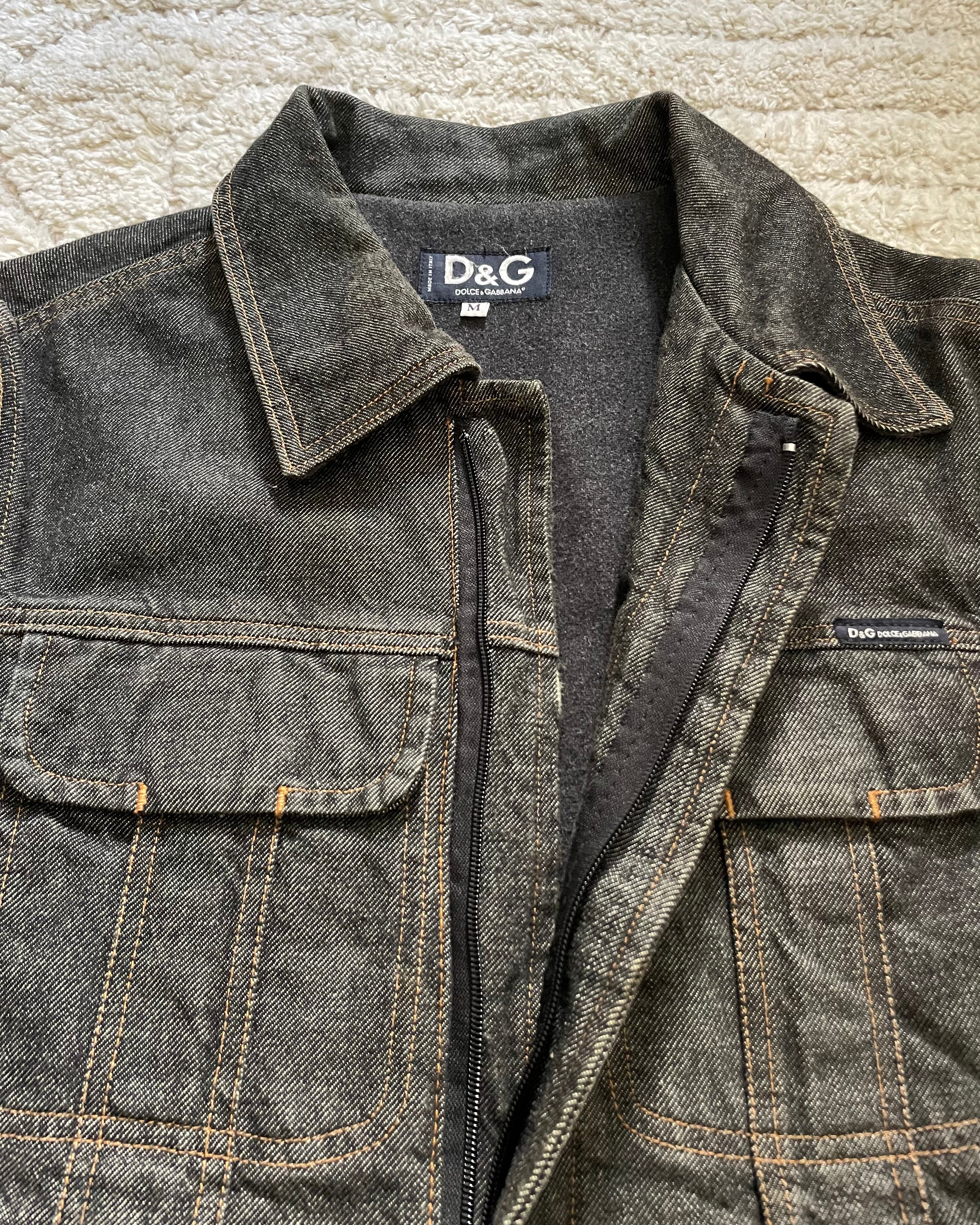 AW2003 Dolce & Gabbana Biker Denim Jacket (M)