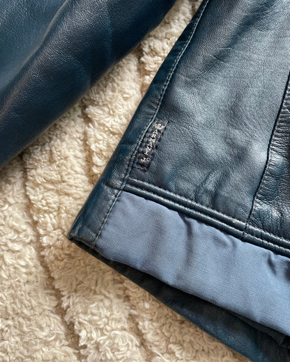 1980s Armani Deep Ocean Leather Jacket (S)