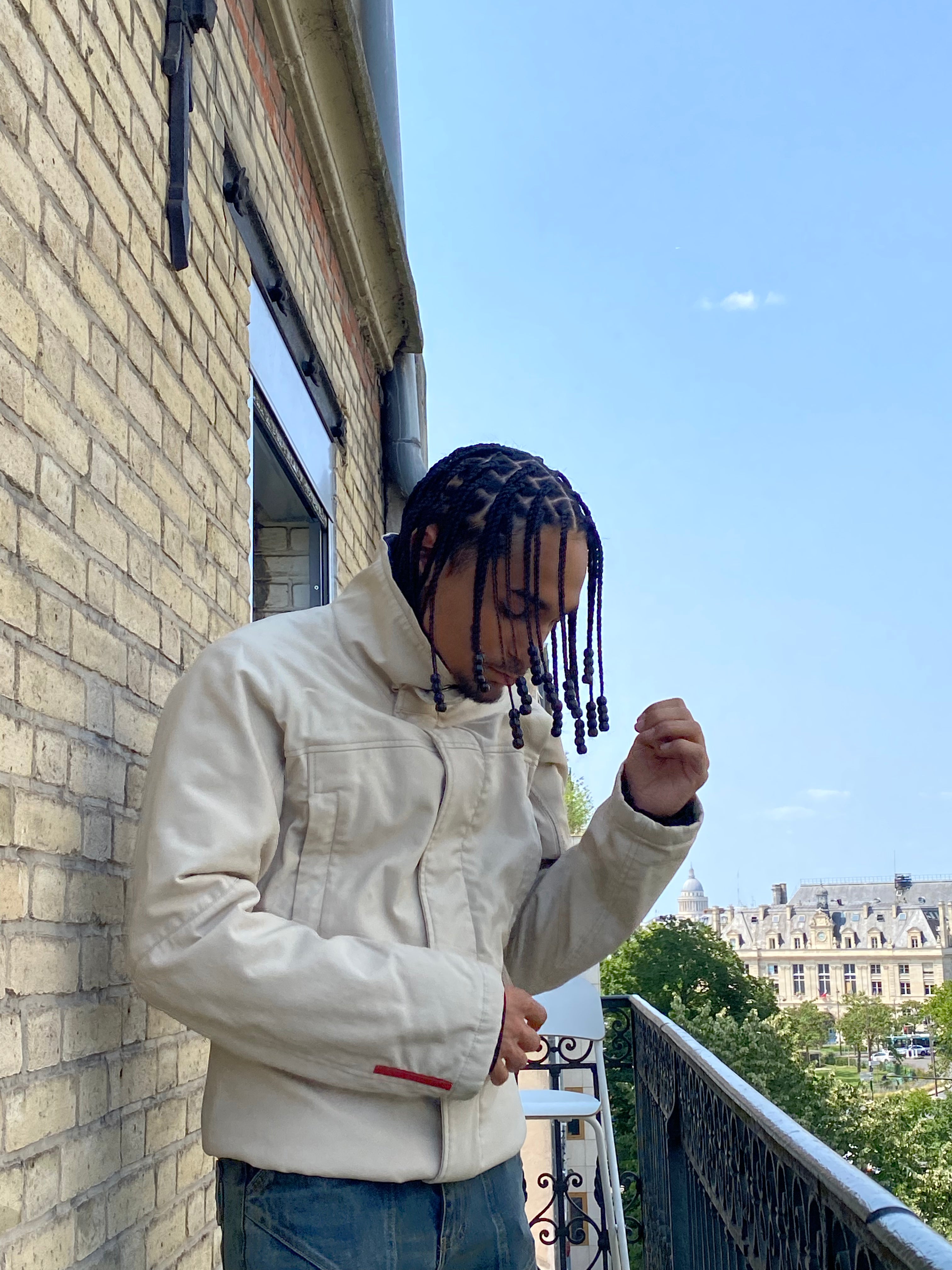 00年代 プラダ クリーム ジャケット (M)