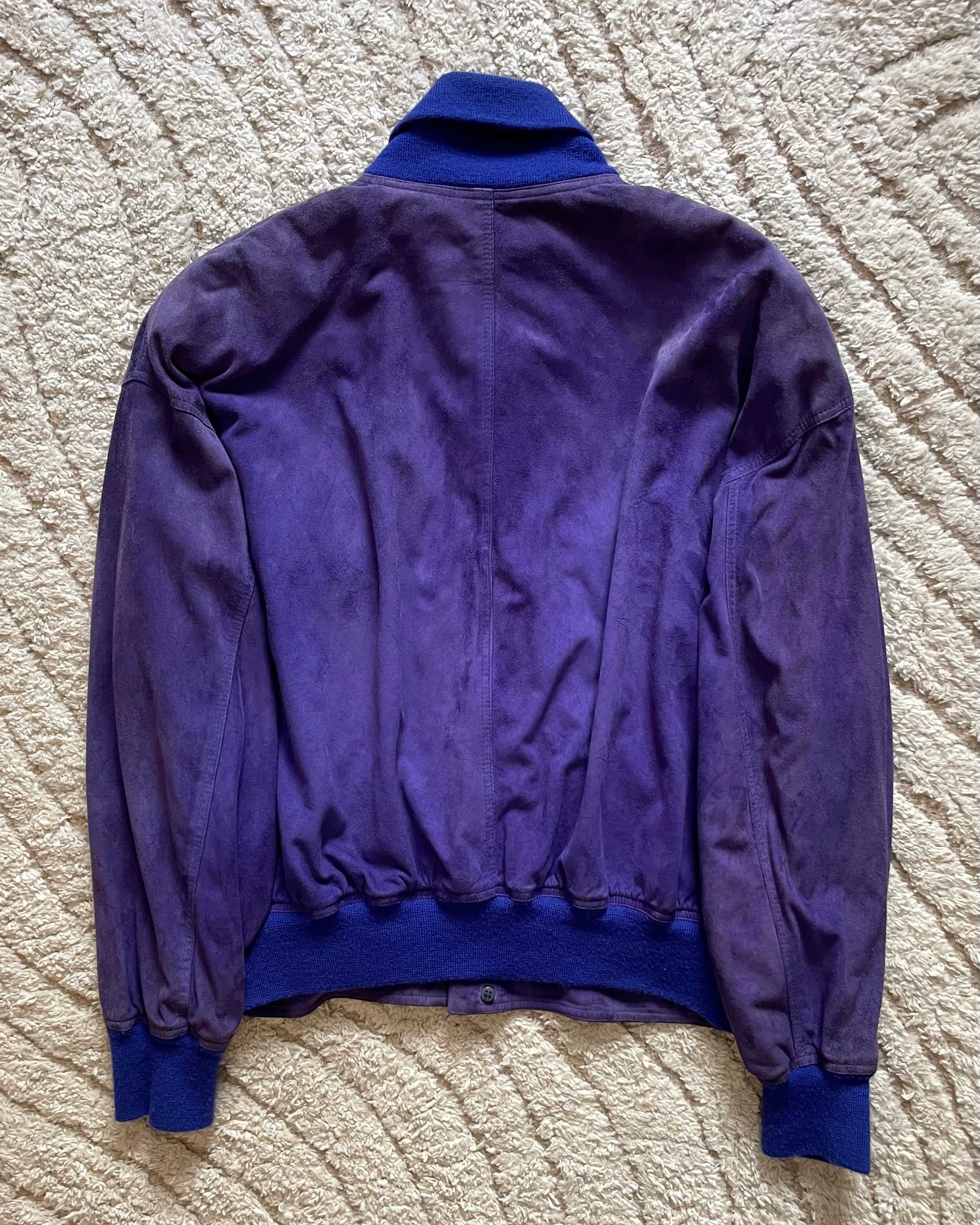 80s ヴェルサーチ カーゴ パープル シープスキン ボンバー (M)