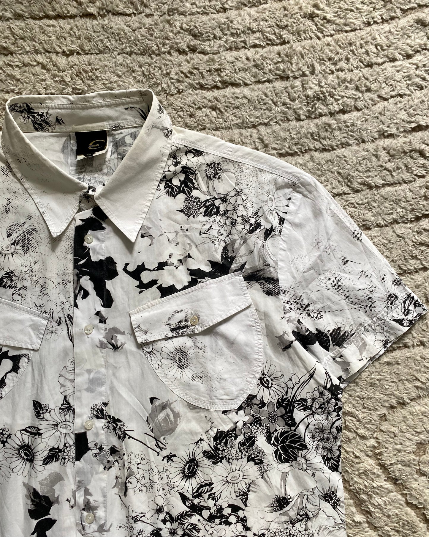 SS04 Cavalli Eroded Flowers Shirt (M)