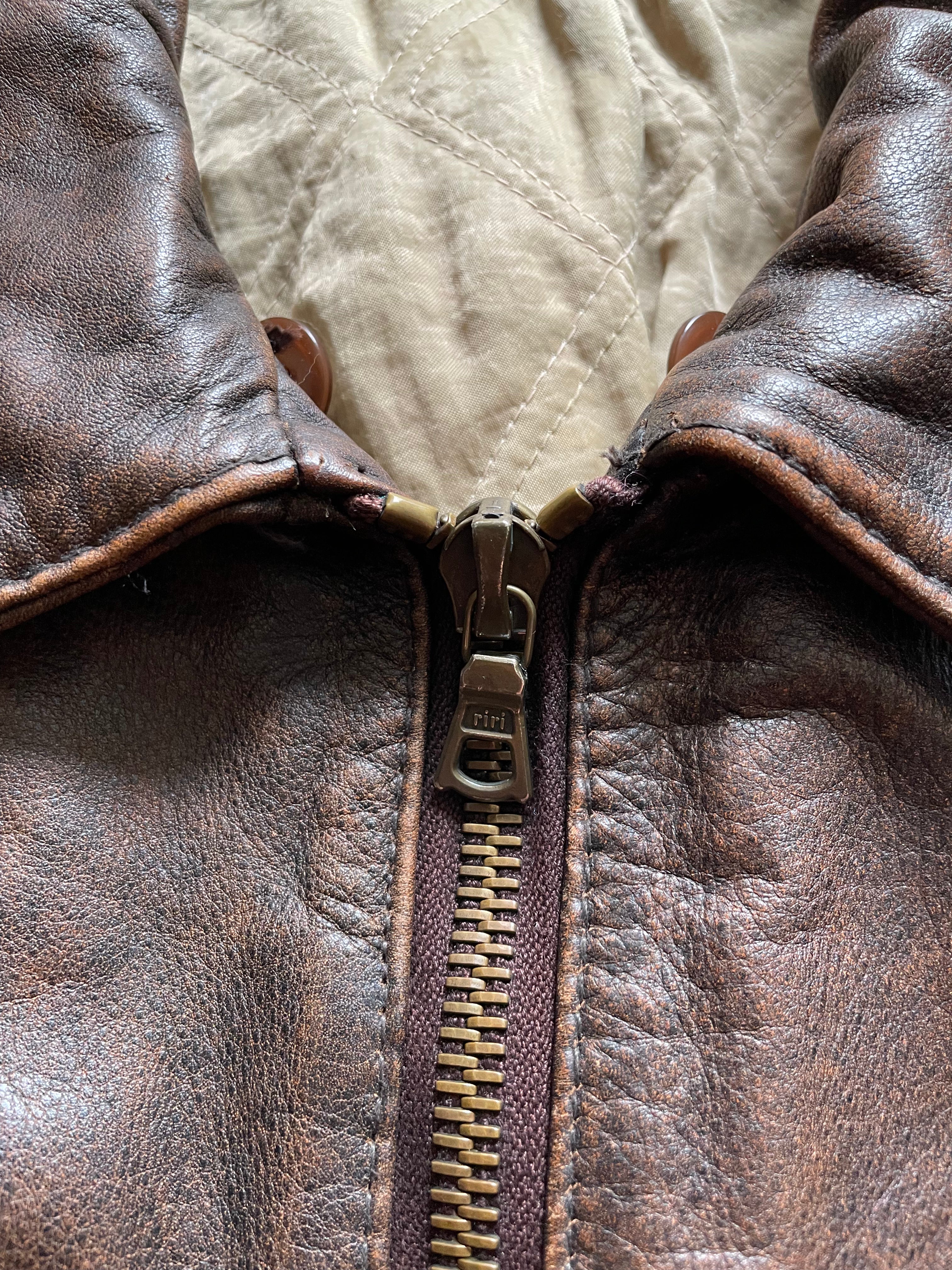 1990年代 ヒューゴボス レザーボンバージャケット (M)