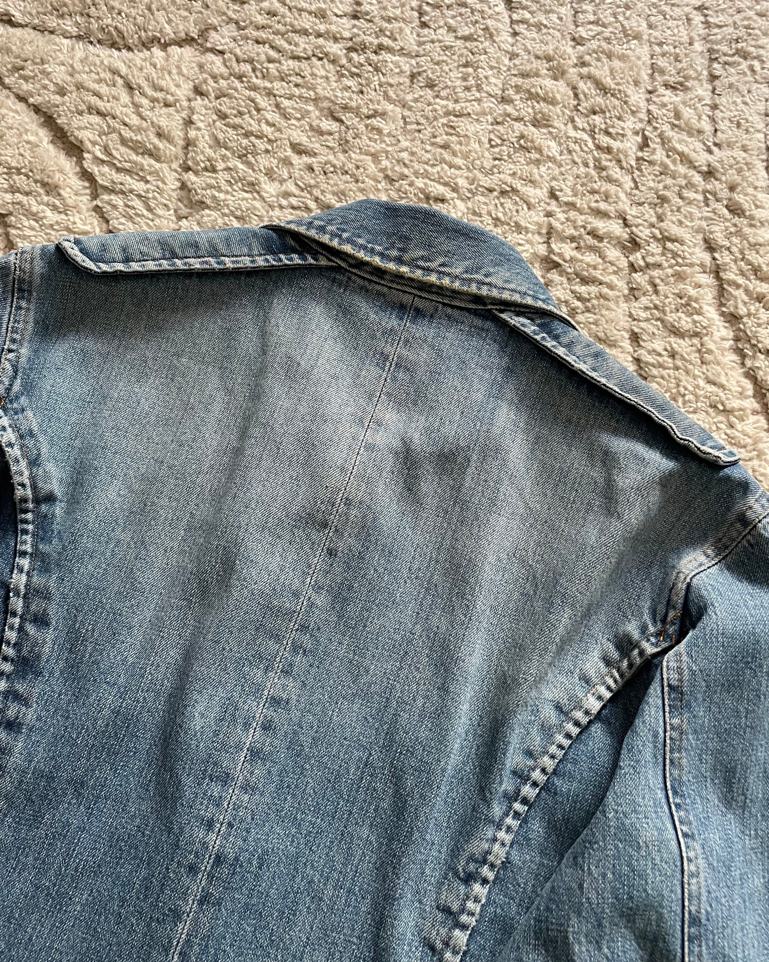 Cavalli ミニマリスト バイカー デニム ジャケット Cavalli ミニマリスト バイカー デニム ジャケット (L) 