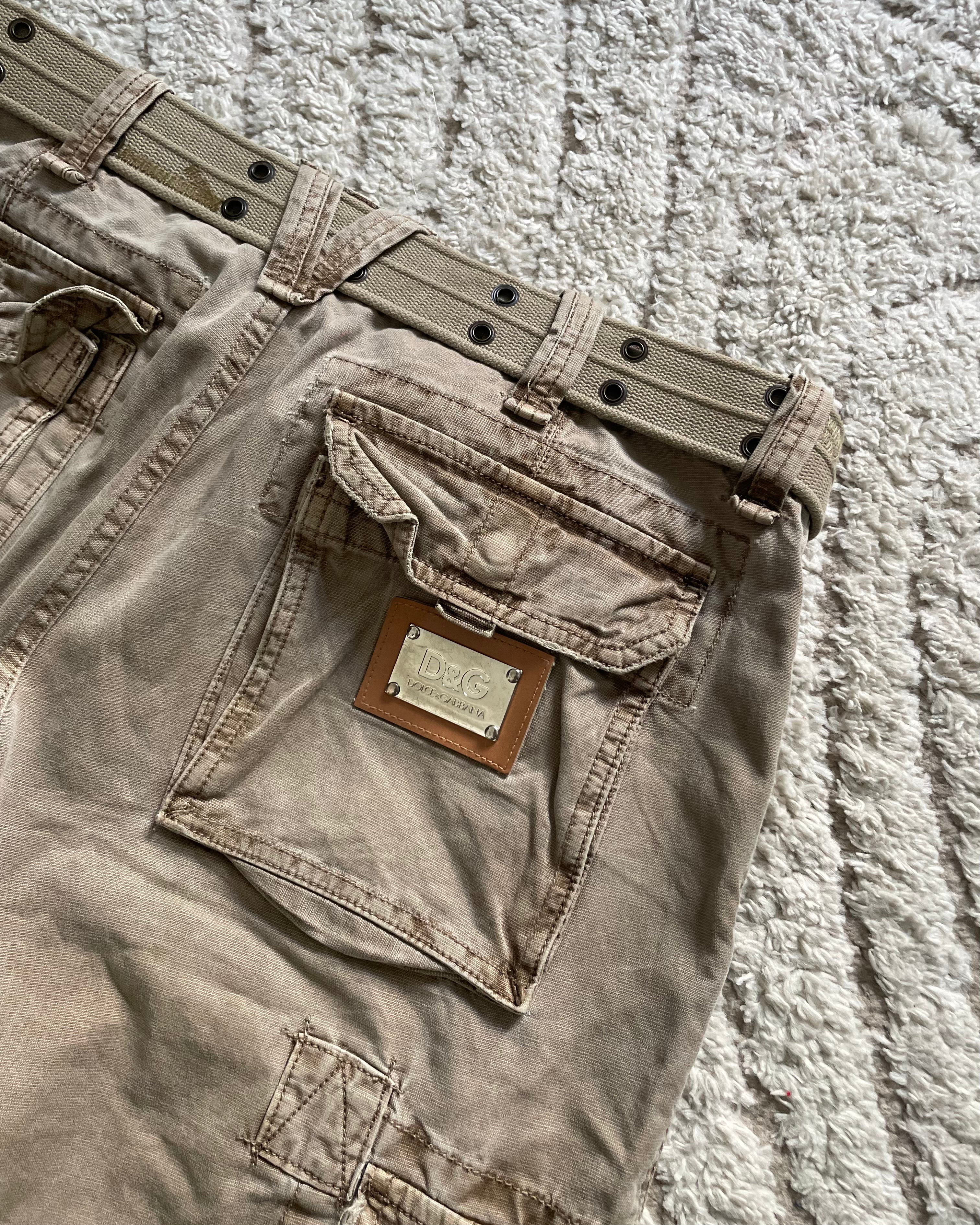 00年代 ドルチェ&amp;ガッバーナ ユーティリティ コンバット カーゴ ショート (M) 