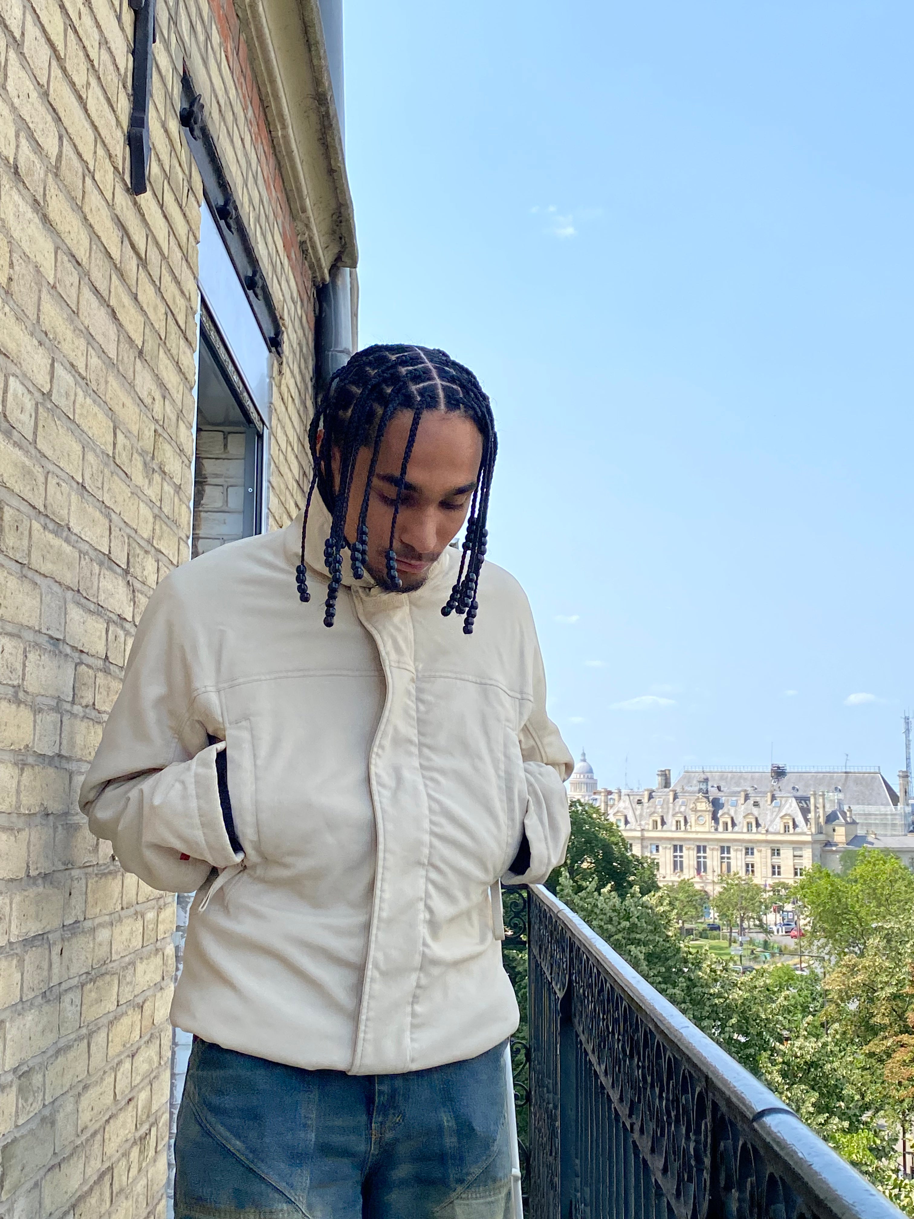 00年代 プラダ クリーム ジャケット (M)