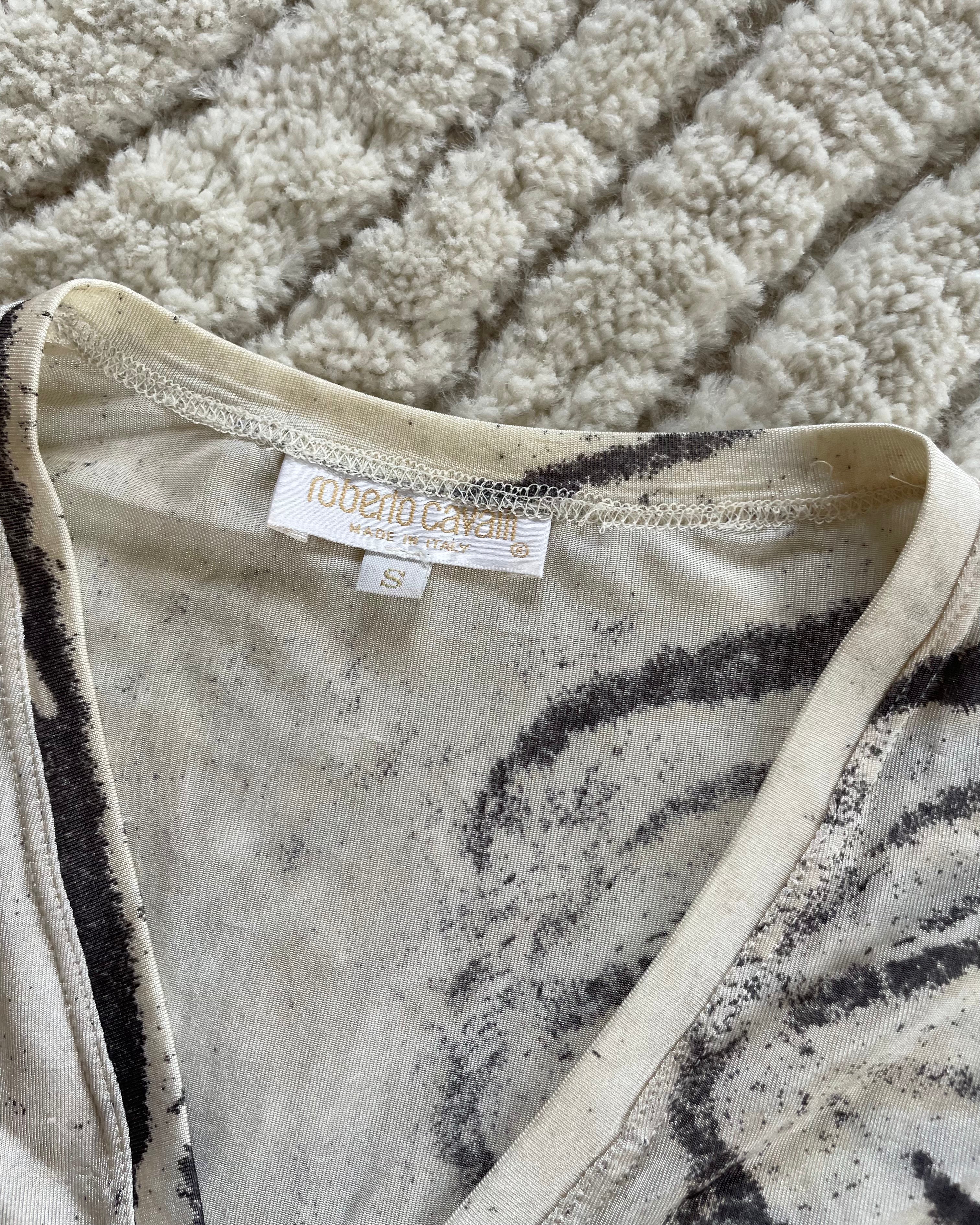 1990s Roberto Cavalli Zebra Mesh Top (XS)