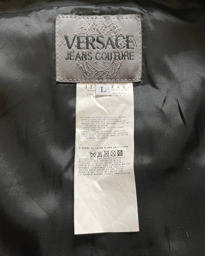 00 年代 Versace 多拉链皮夹克 (M) 