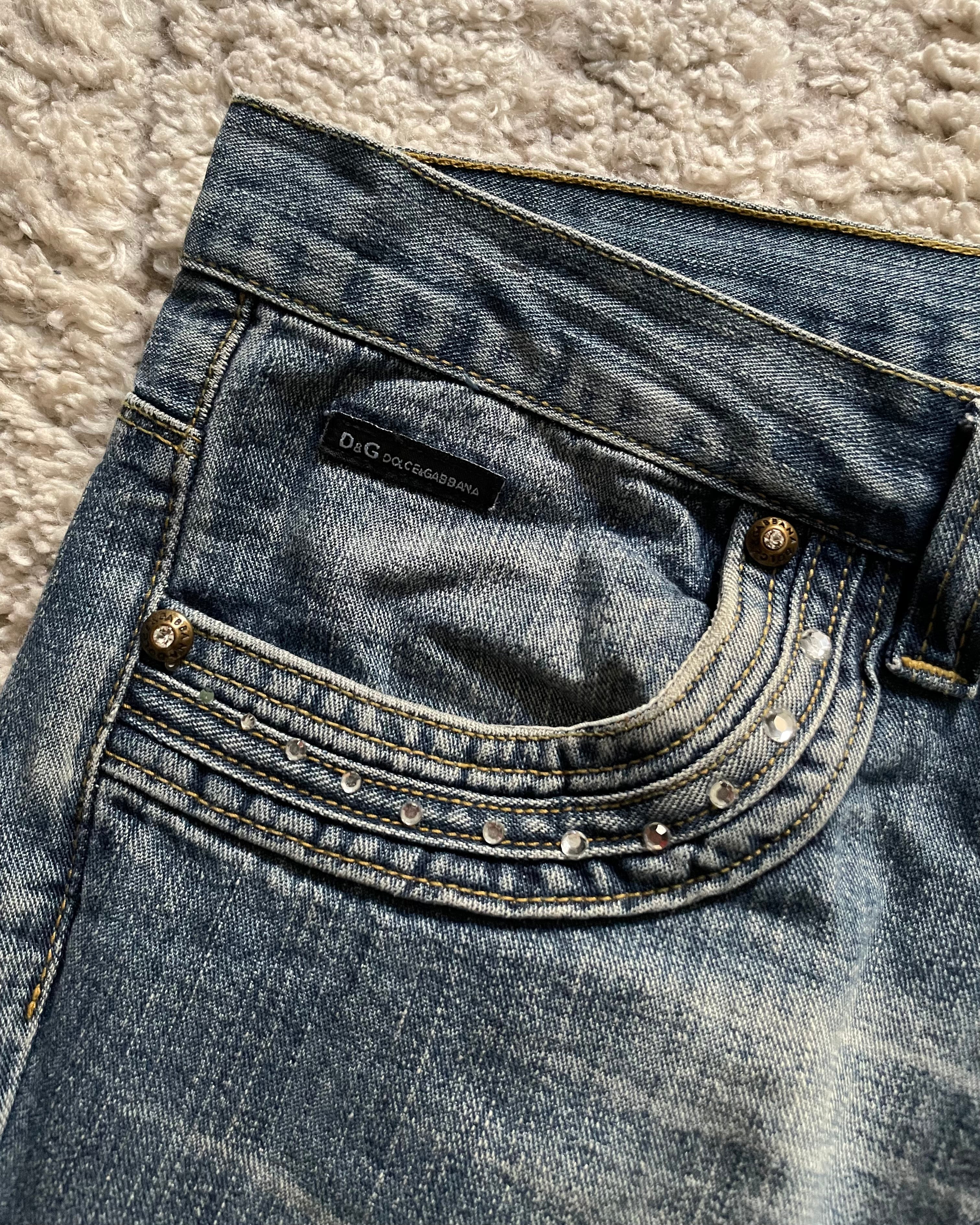 Dolce & Gabbana Ornement de Bijoux Denim Pants (M)