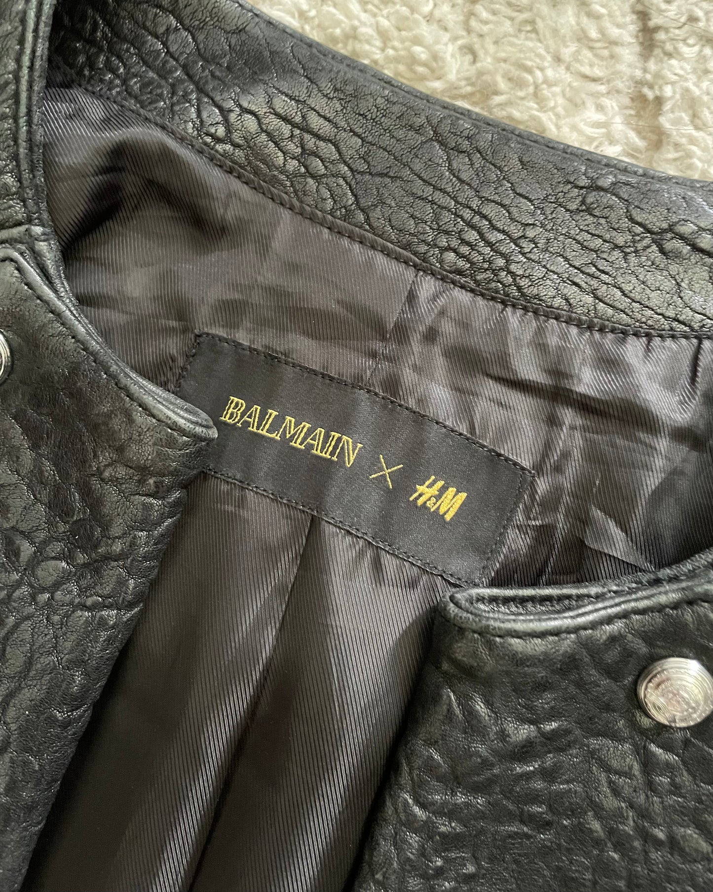 Balmain X H&M Biker Leather Jacket (M)