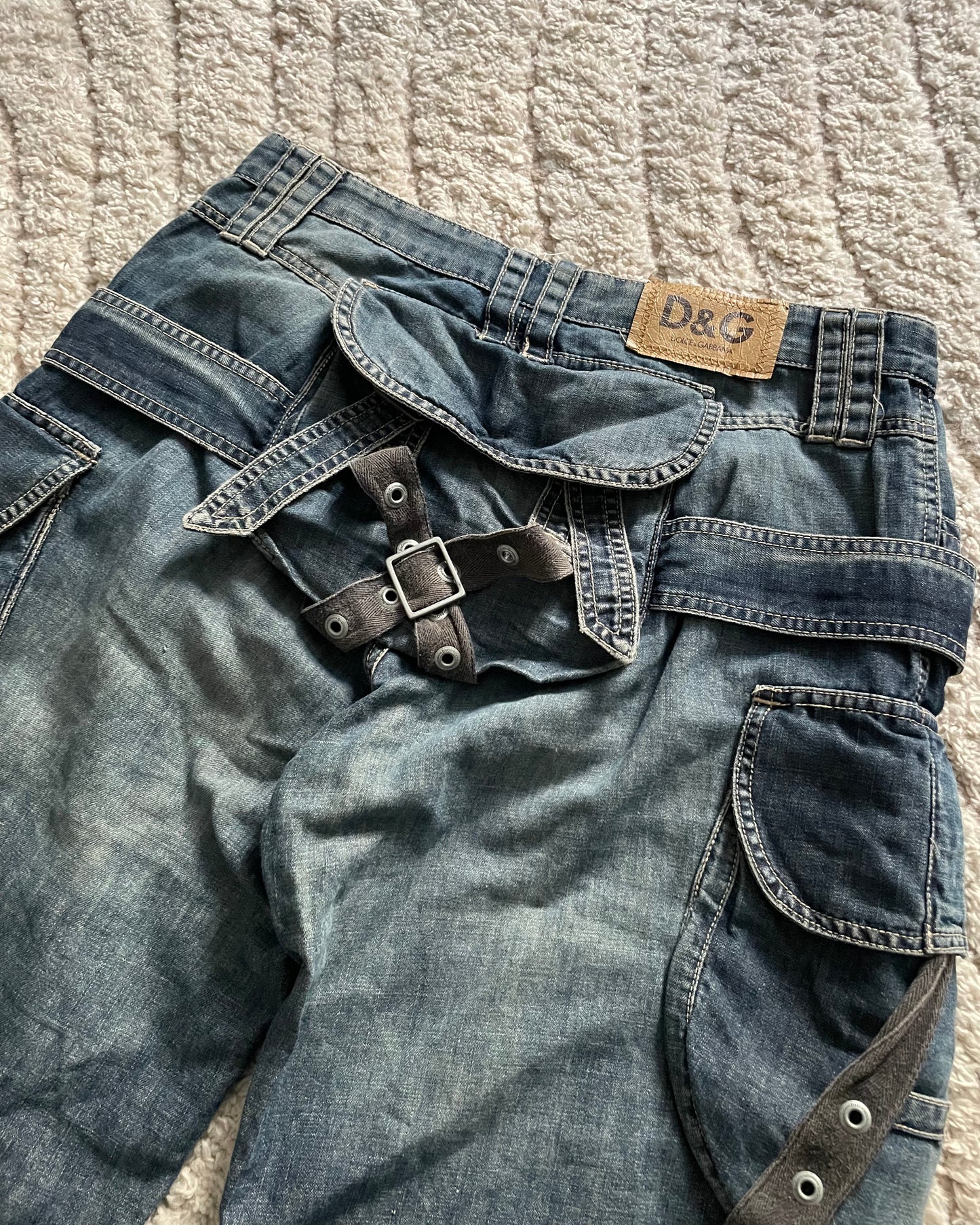 SS2004 Dolce & Gabbana Parachute Cargo Denim Short (L)