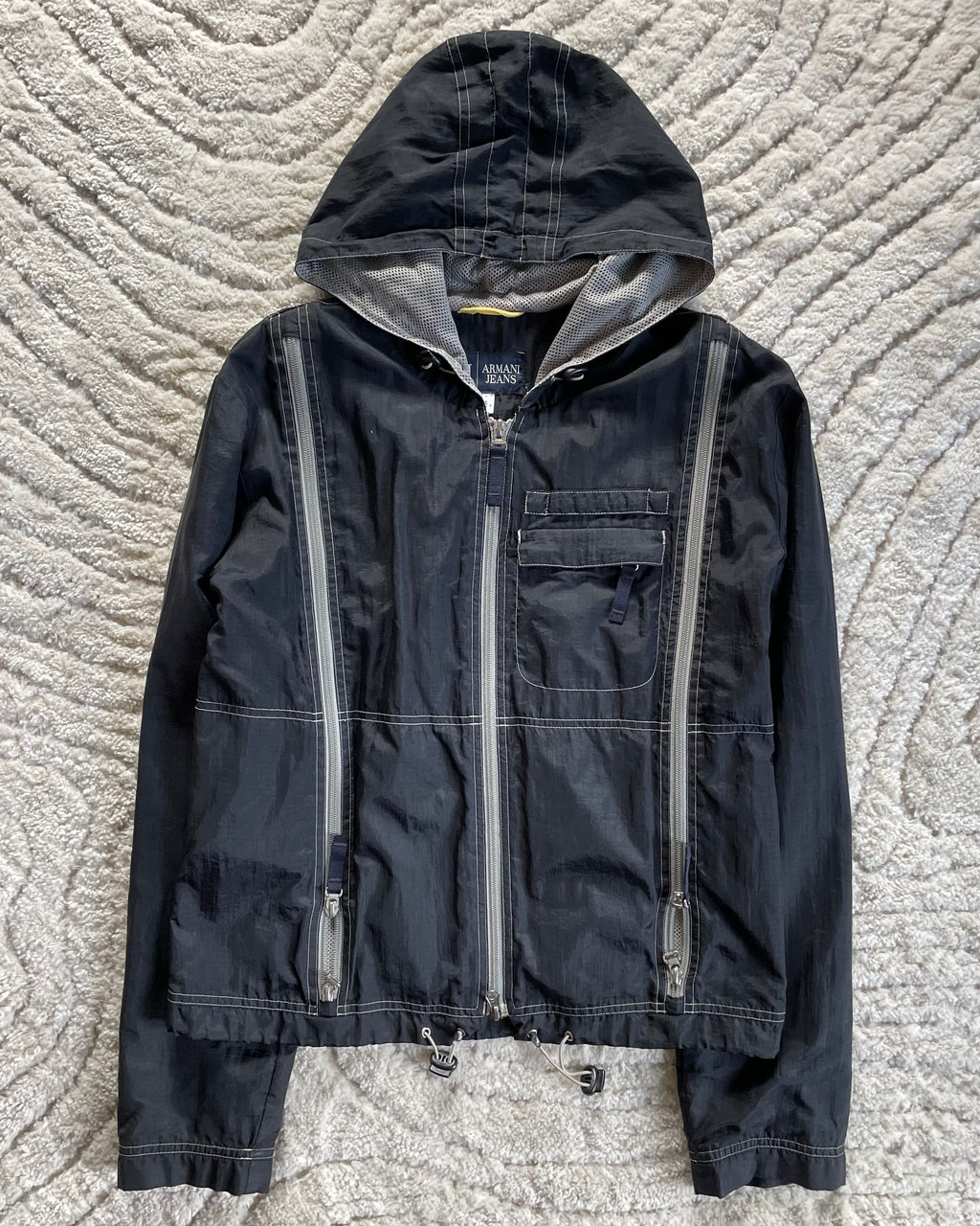 00年代 アルマーニ 5ジップ ナイロンジャケット (S)