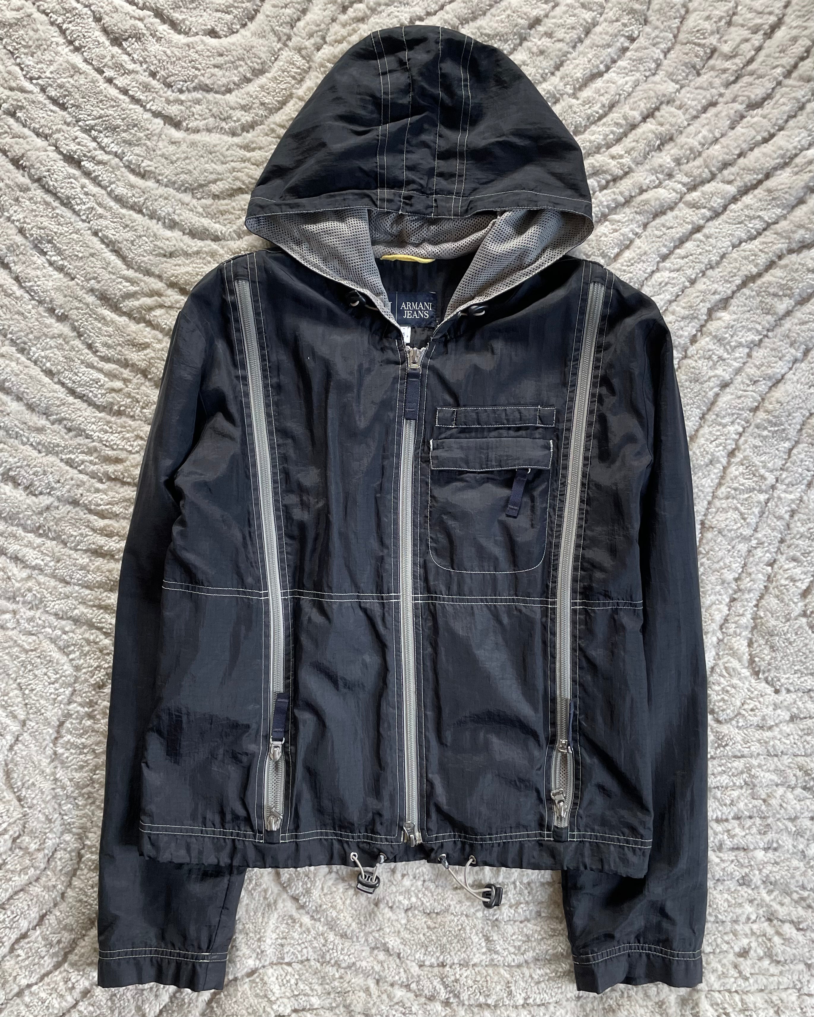 00年代 アルマーニ 5ジップ ナイロンジャケット (S)
