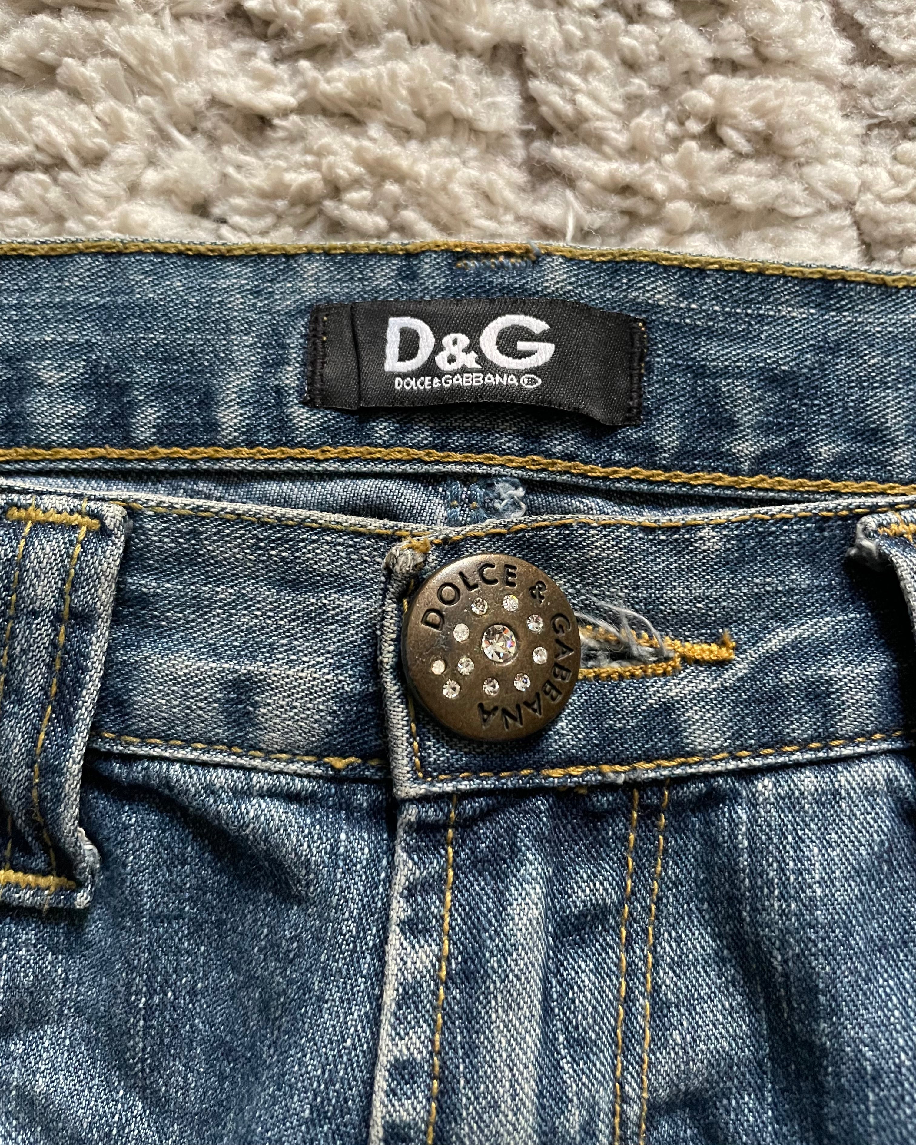 Dolce & Gabbana Ornement de Bijoux Denim Pants (M)