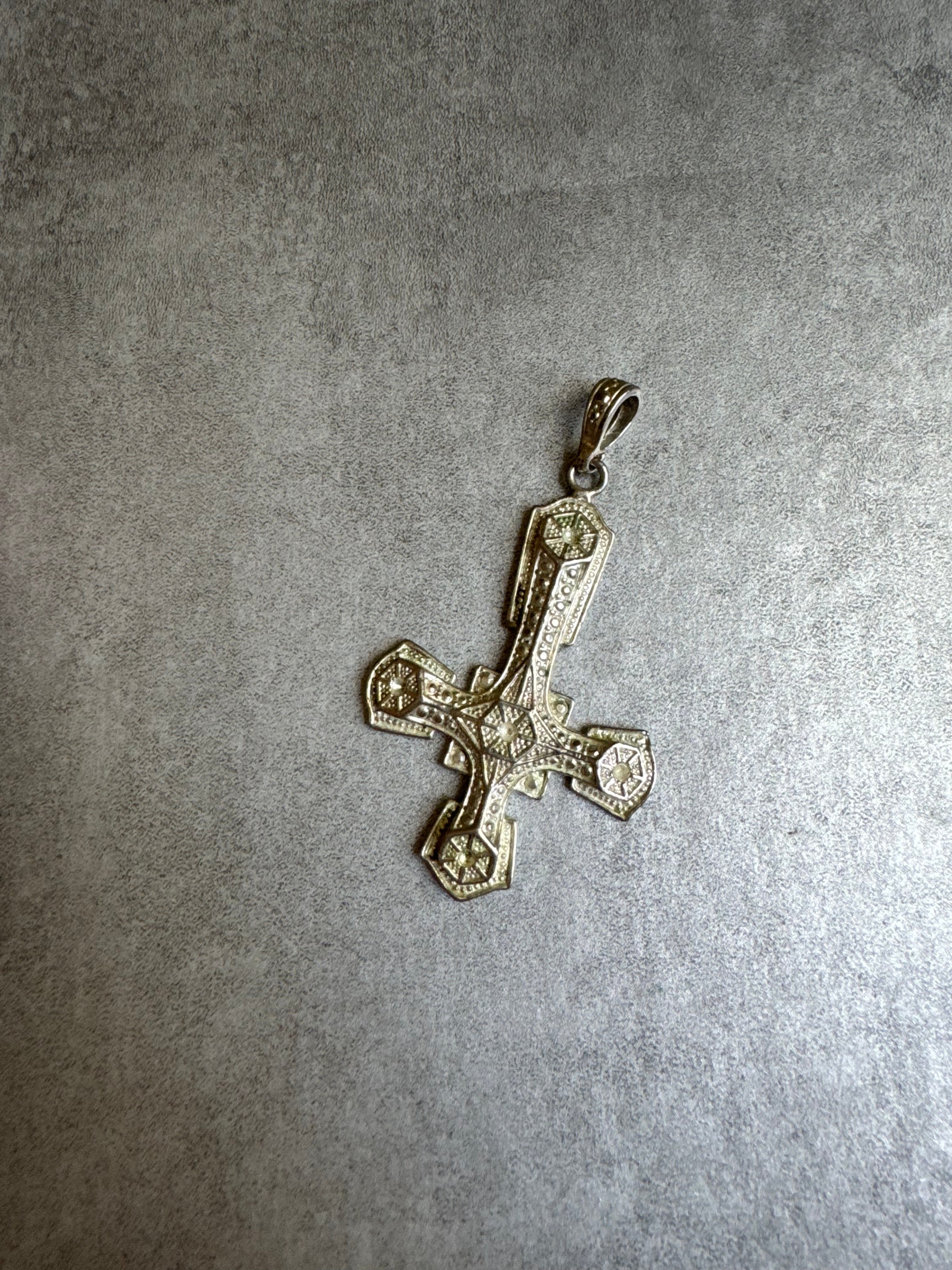 1970s Provocative Upside-down Cross Pendant (OS) - 8