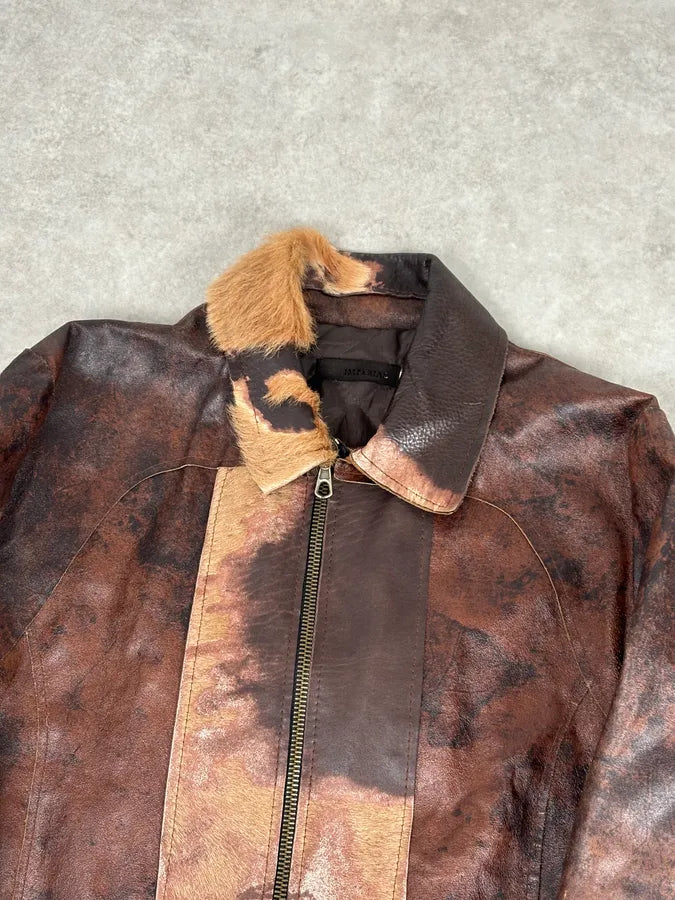 Imperial Brown Leather Jacket  vPwNZOJ 3