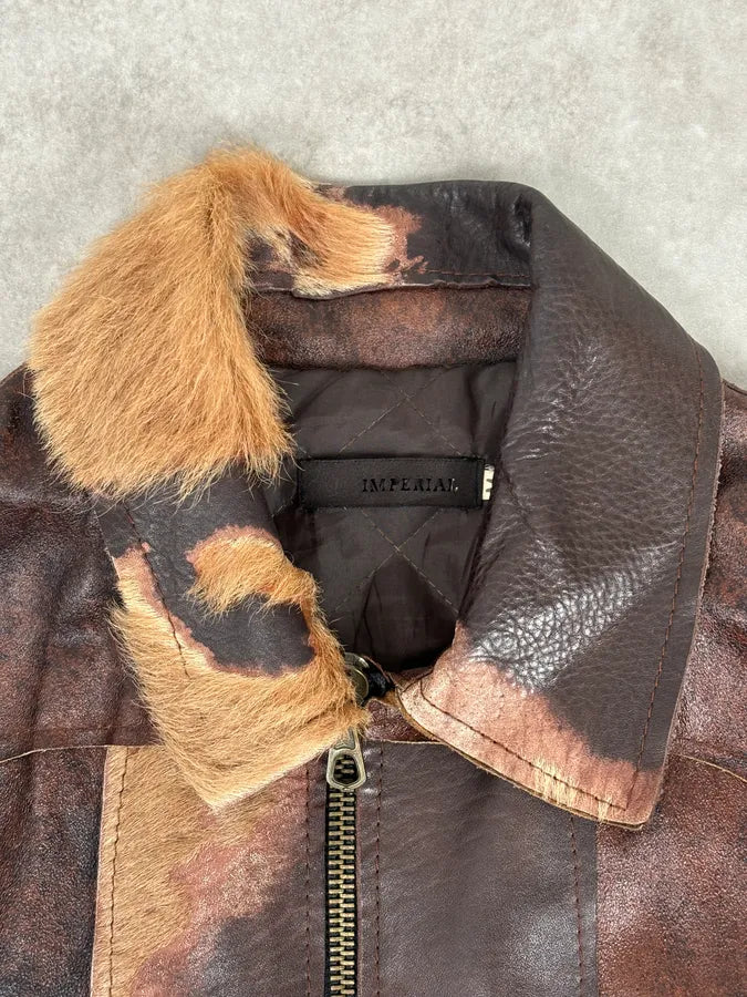 Imperial Brown Leather Jacket  vPwNZOJ 7