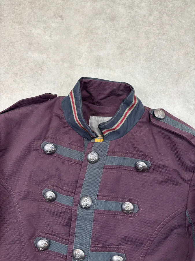 Imperial Burgundy Buttoned Napoleon Officer Blazer Jacket DHVByav 3