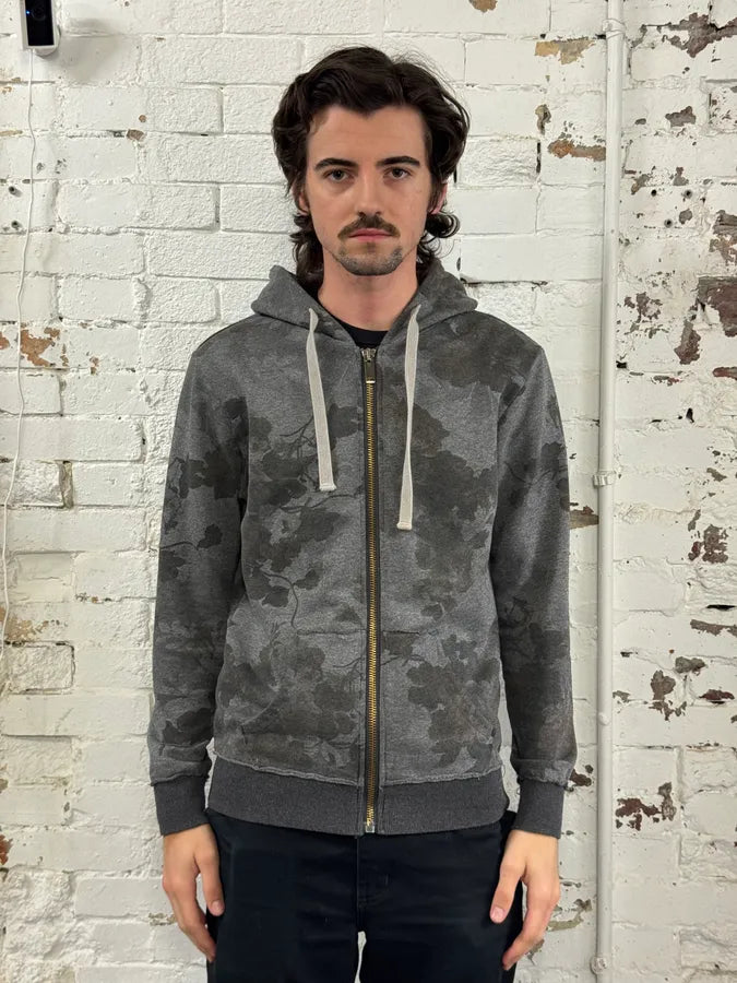 Imperial Grey Renaissance Floral Print Zip-up Hoodie SxEYvbn 1