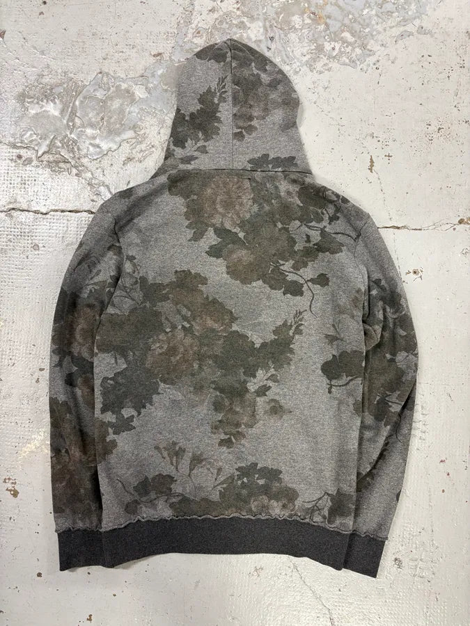 Imperial Grey Renaissance Floral Print Zip-up Hoodie SxEYvbn 4