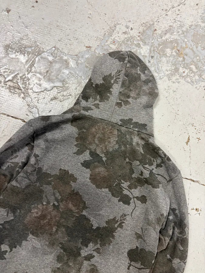 Imperial Grey Renaissance Floral Print Zip-up Hoodie SxEYvbn 5