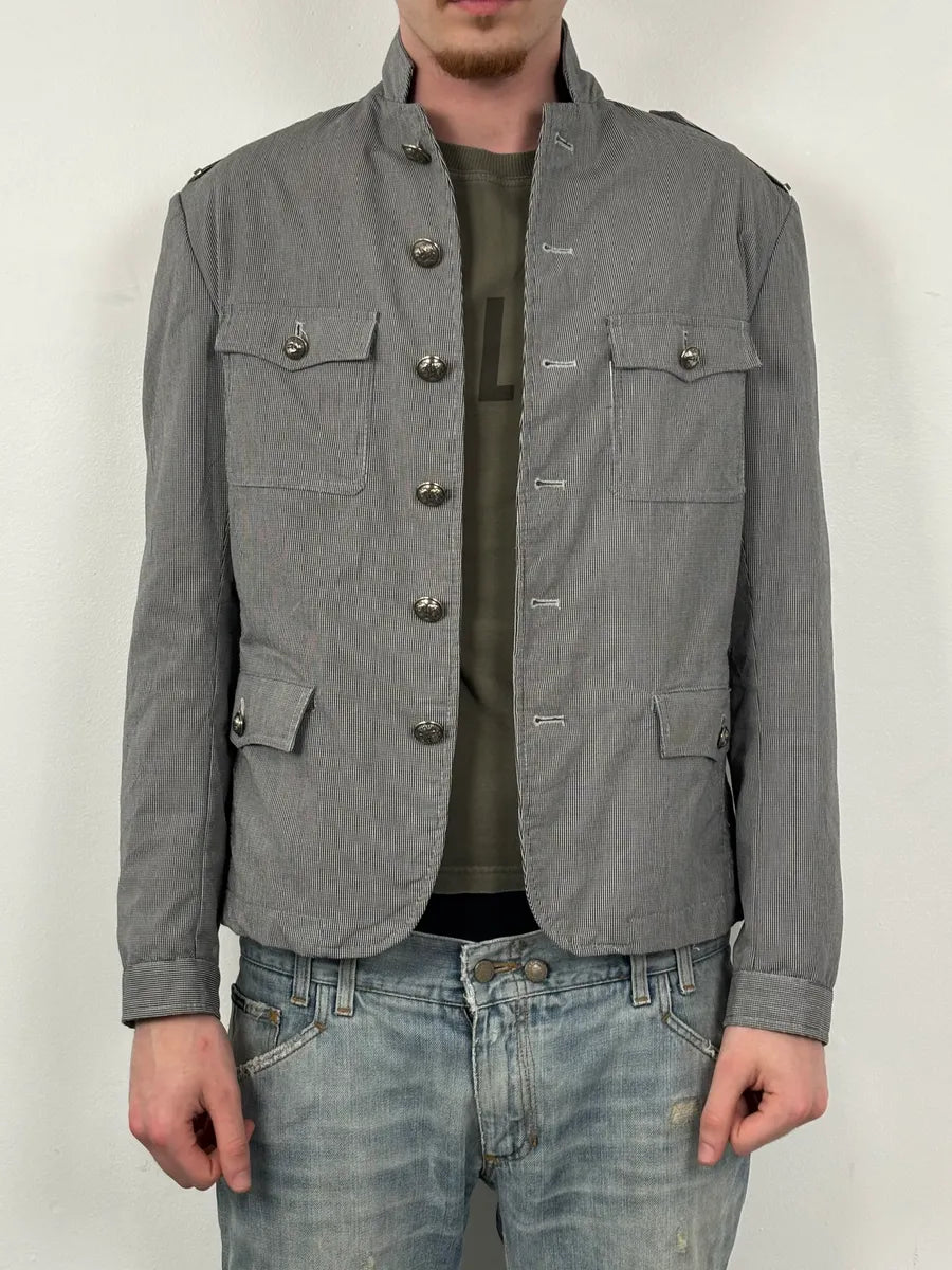 Imperial Grey Napoleon Officer Blazer Jacket iKEVciq 0