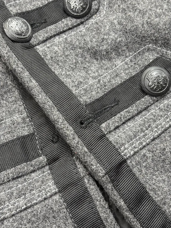 Imperial Grey Wool Napoleon Officer Blazer Jacket SizqyYz 8