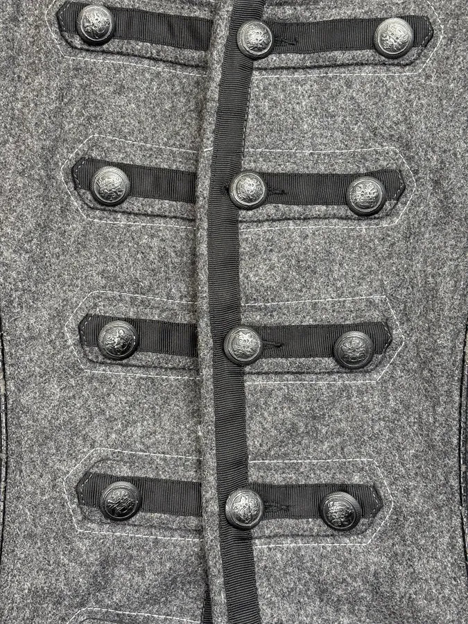 Imperial Grey Wool Napoleon Officer Blazer Jacket SizqyYz 7