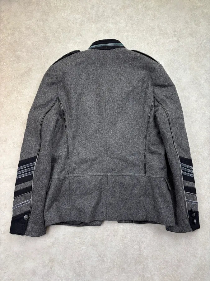 Imperial Grey Wool Napoleon Officer Blazer Jacket SizqyYz 4