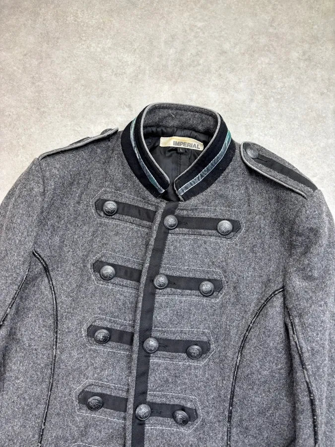 Imperial Grey Wool Napoleon Officer Blazer Jacket SizqyYz 3