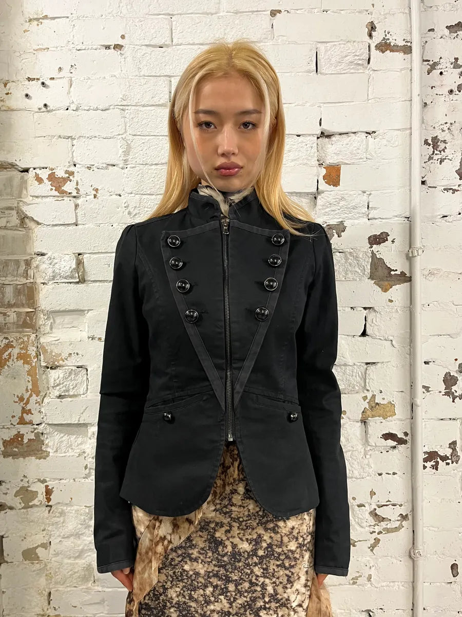 Imperial Napoleon Officer Buttoned Black Jacket SZzGwdS 1