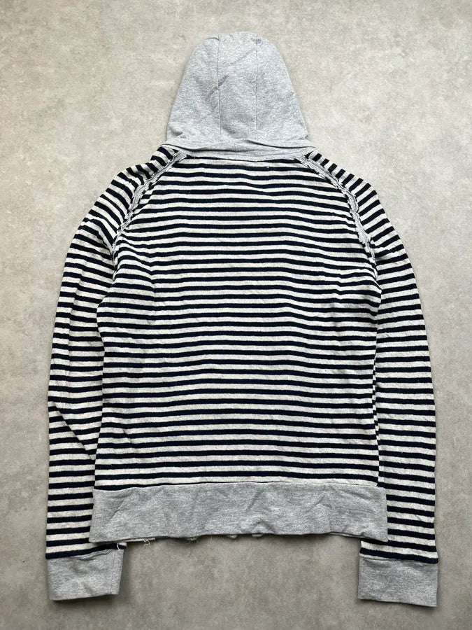 Imperial Striped Layer Grey & Black Zip-Up Hoodie LikNJsy 7