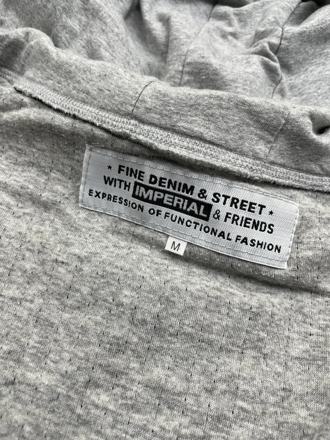 Imperial Striped Layer Grey & Black Zip-Up Hoodie LikNJsy 9