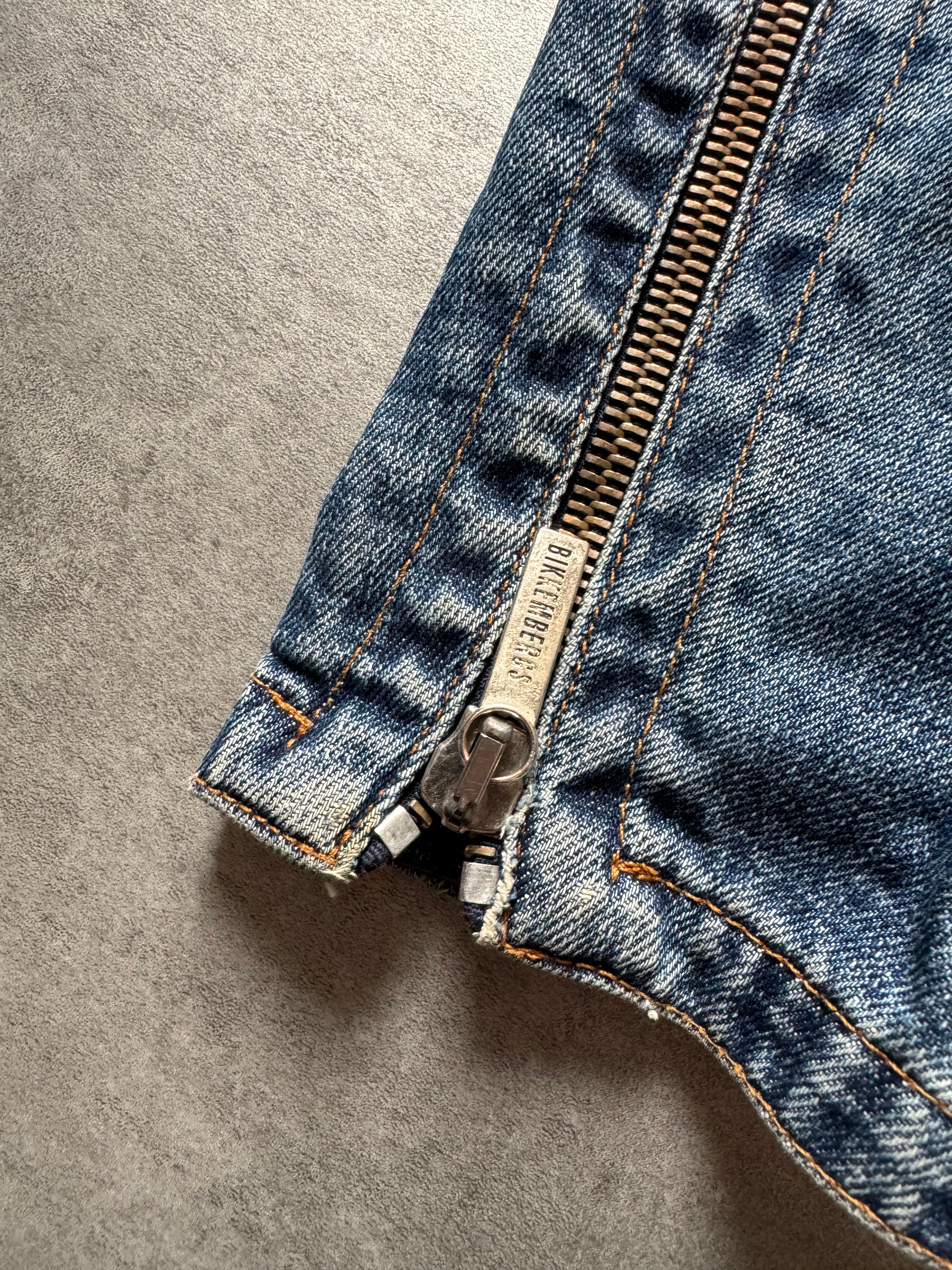 AW2005 Dirk Bikkembergs Asymmetrical Denim Jacket with Detachable Arms  (L) - 10