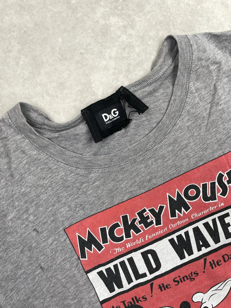 AW2011 Dolce & Gabbana Grey Mickey Mouse Wild Waves T-Shirt ipRtjtiC 12
