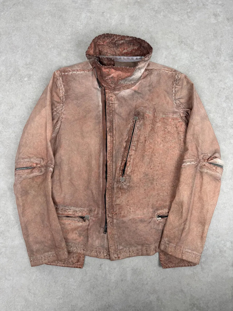 Isaac Sellam Avant-Garde Rouille Asymmetrical Leather Jacket RMifRAt 0